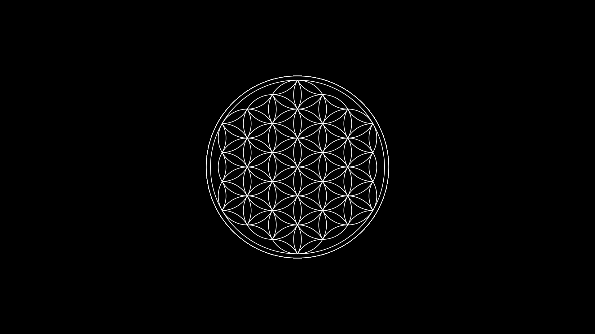 Black Background Minimalism Circle Symbols Sacred Geometry 1920x1080