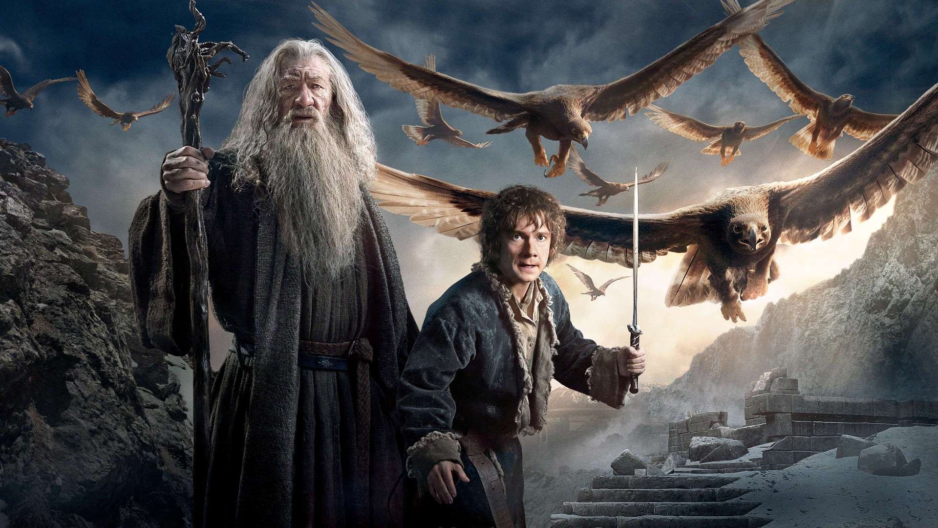 Movies Gandalf The Hobbit The Hobbit The Battle Of The Five Armies Bilbo Baggins Martin Freeman Ian  1920x1080