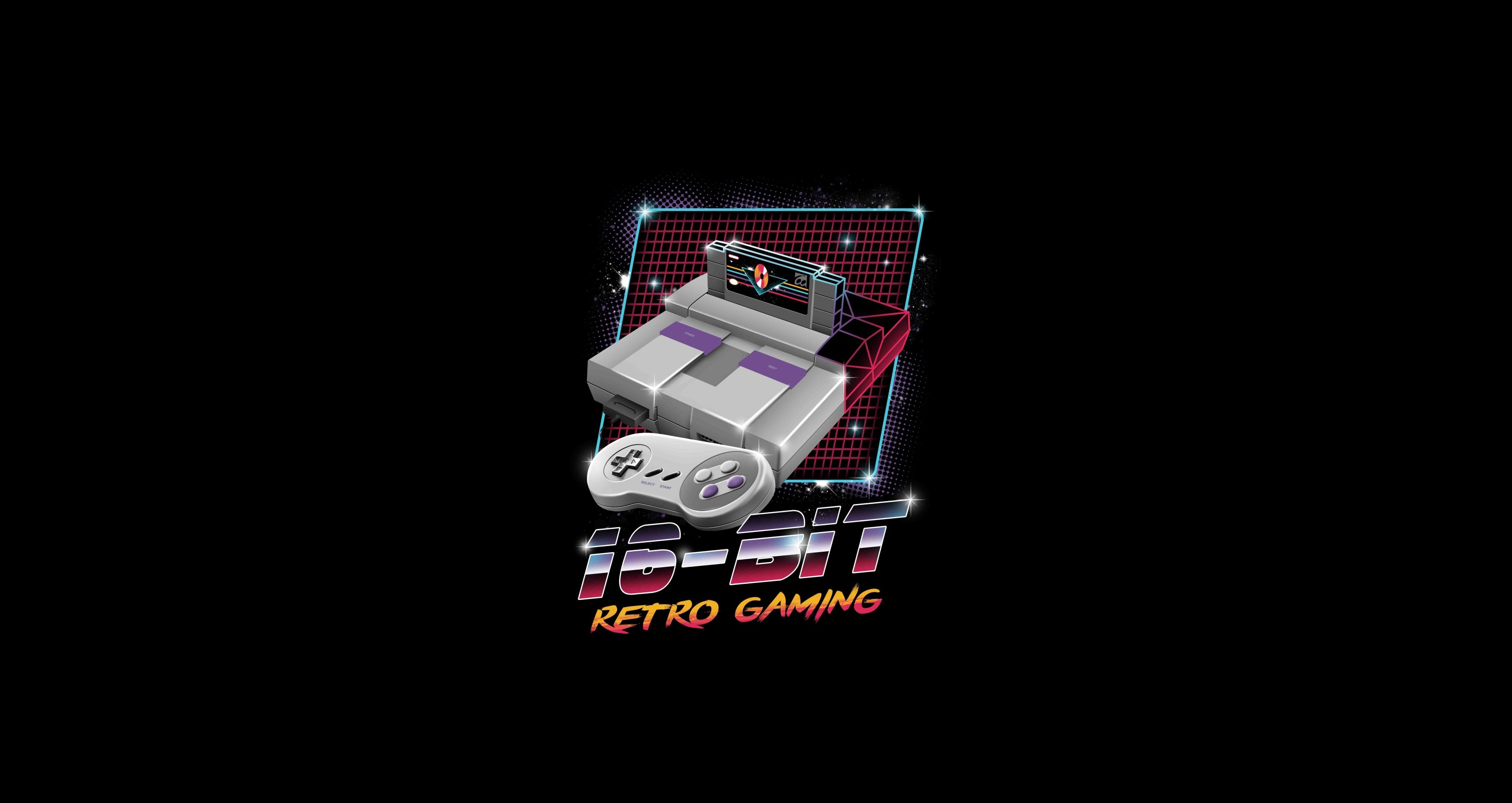 16 Bit Retro Games Video Games Super Nintendo Super Famicom Consoles Artwork Simple Background Ninte 3200x1700