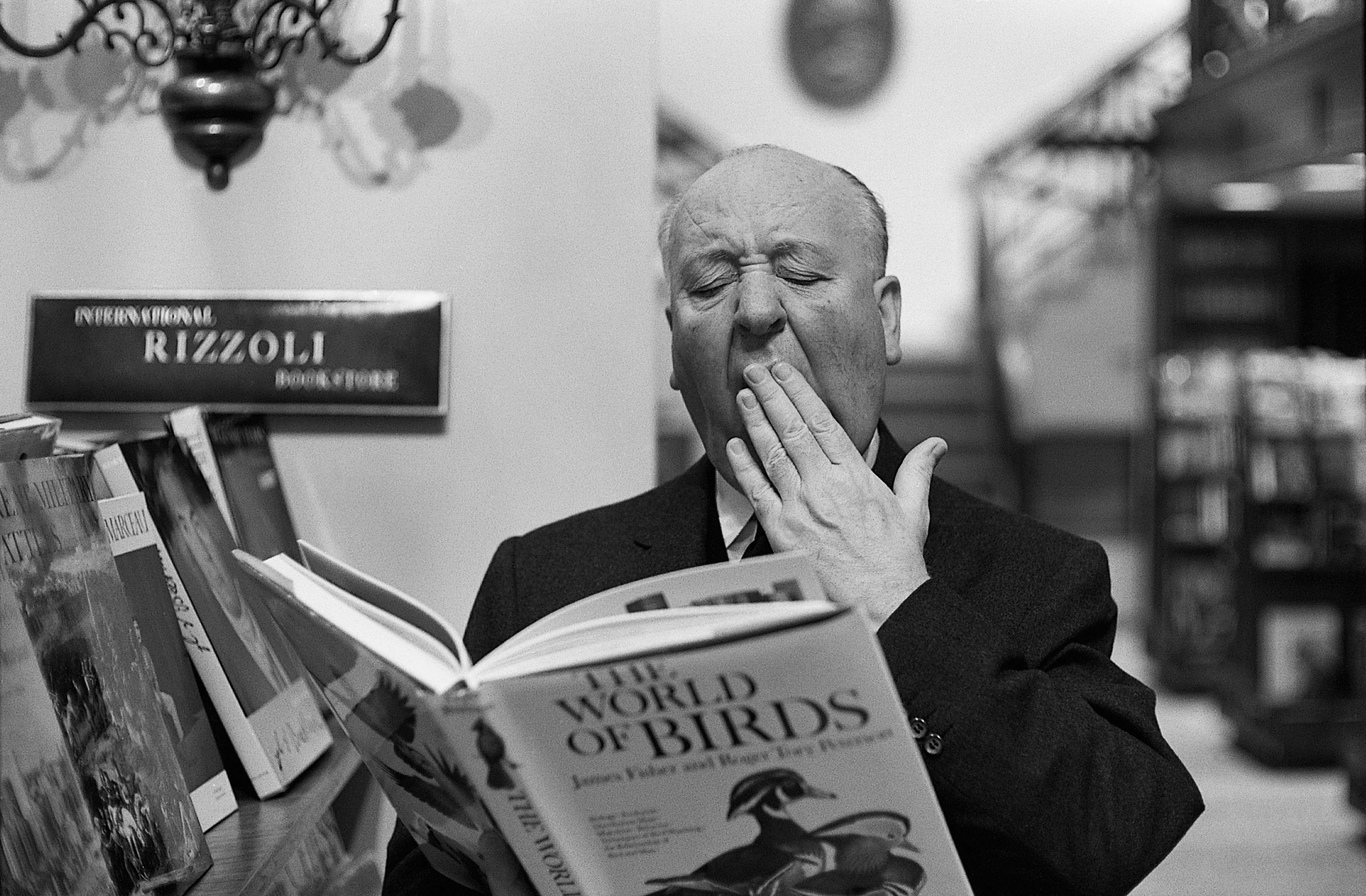Men Film Directors Alfred Hitchcock Monochrome Yawning Books Suits Birds Reading 4048x2657