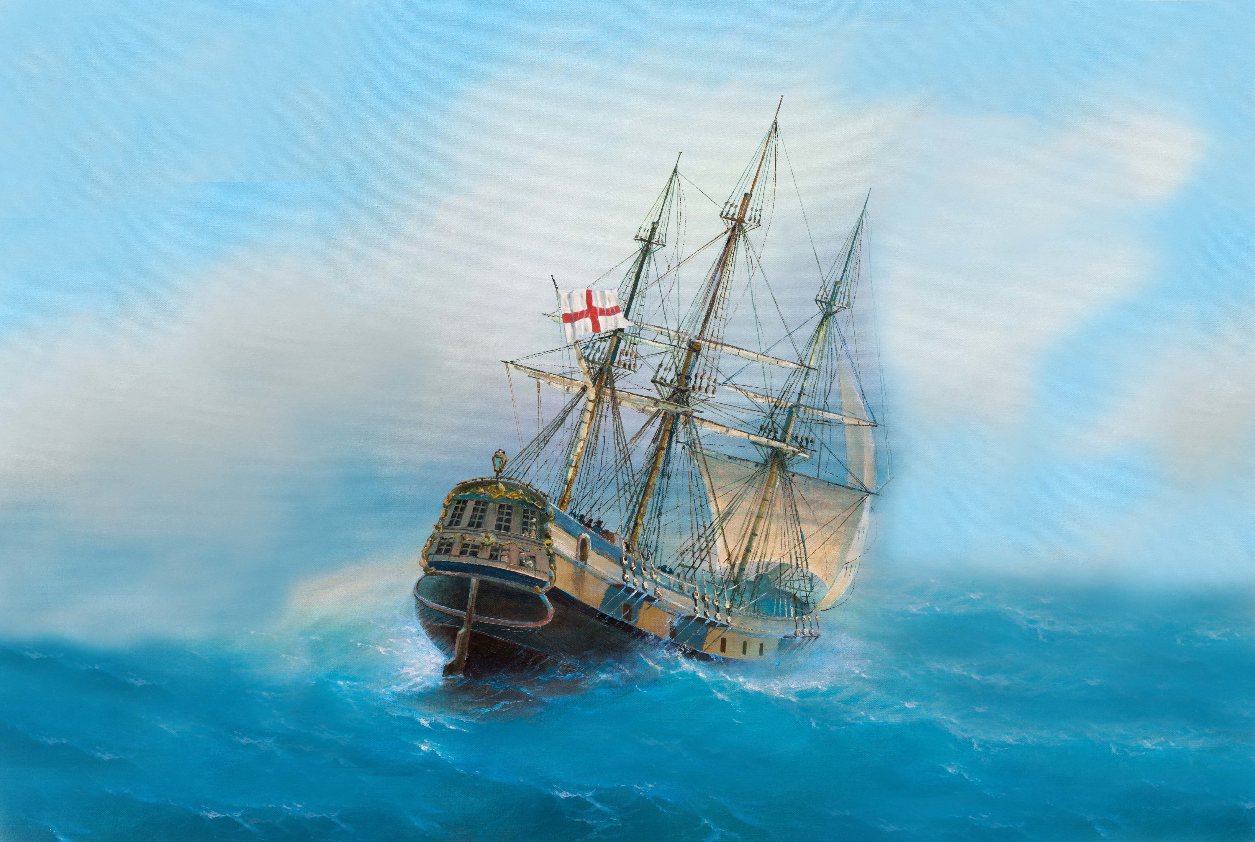 Flot Painting Ocean Battle Classical Art Sea Artwork Vehicle Ship 4254x2854