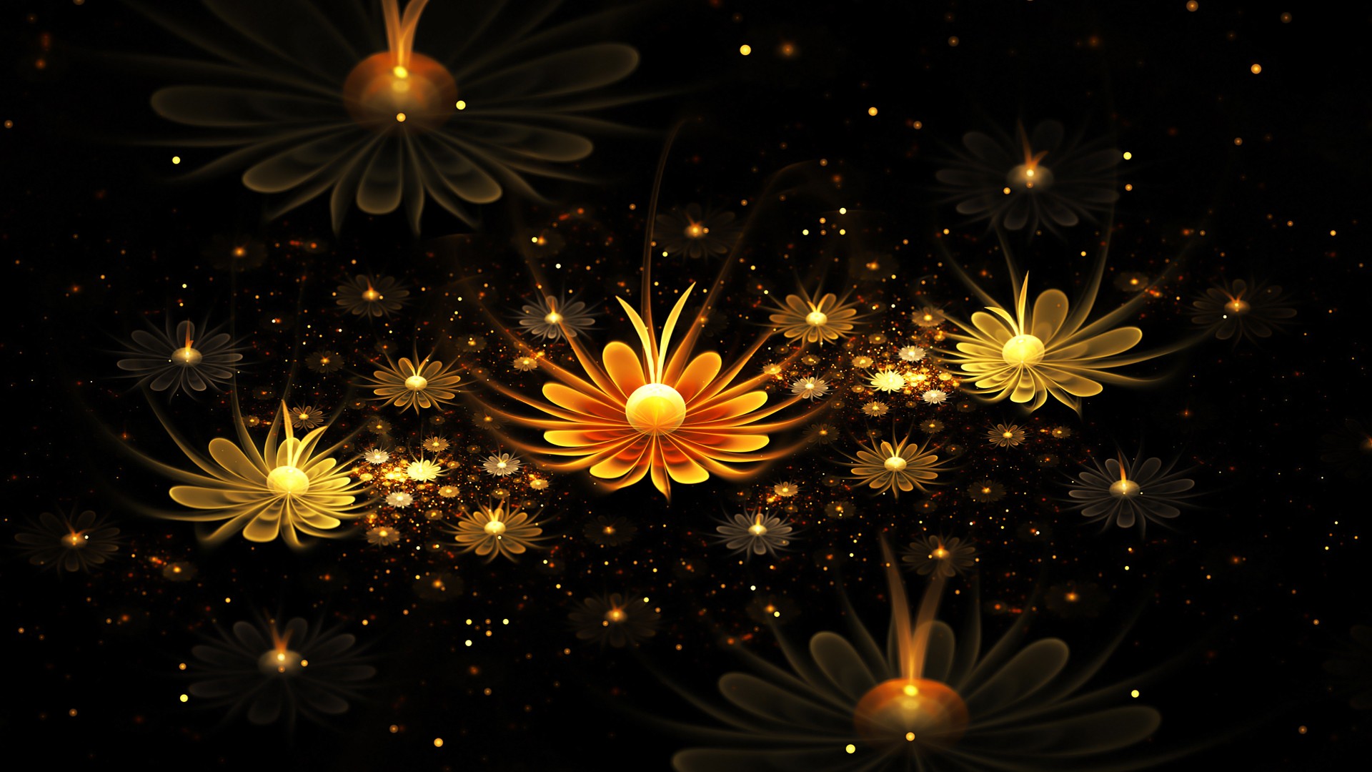 Fractal Fractal Flowers Abstract 1920x1080