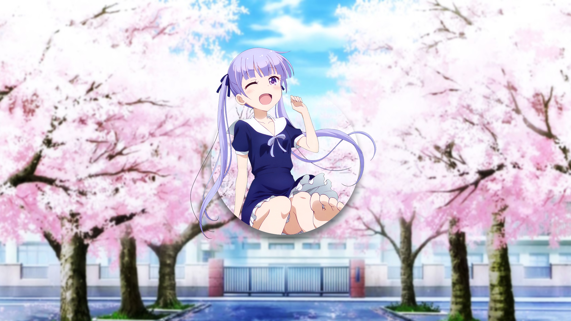 Anime Nature Landscape Blurred Shapes New Game Suzukaze Aoba Aoba Suzukaze Picture In Picture 1920x1080