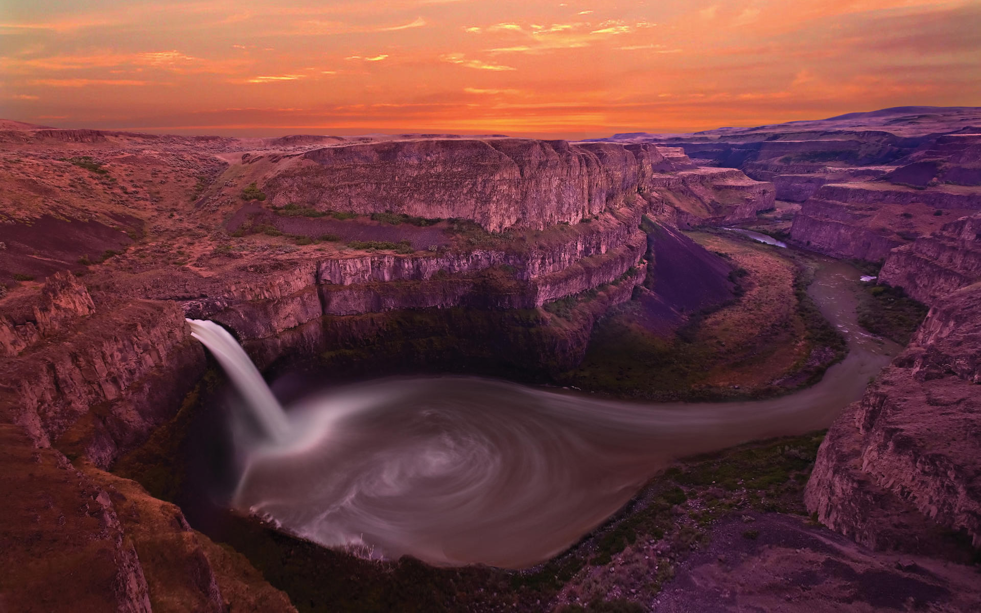 Waterfall Water Rock Washington USA River Canyon 1920x1200