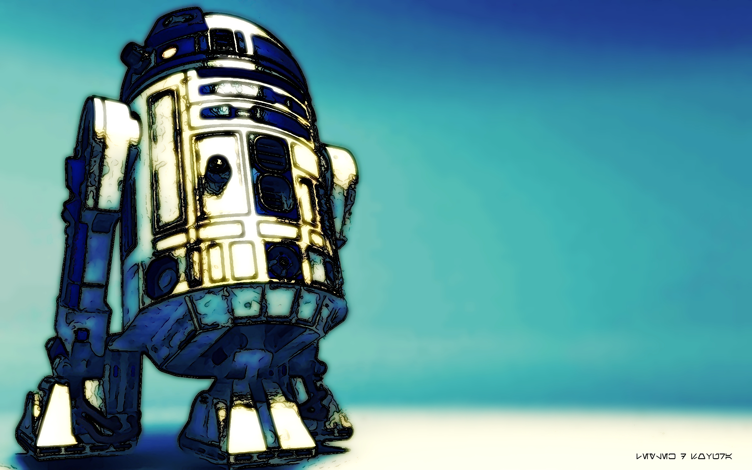 Leylek D Sovura Artwork R2 D2 Star Wars Star Wars Droids Blue Wallpaper Resolution 2560x1600 Id Wallha Com