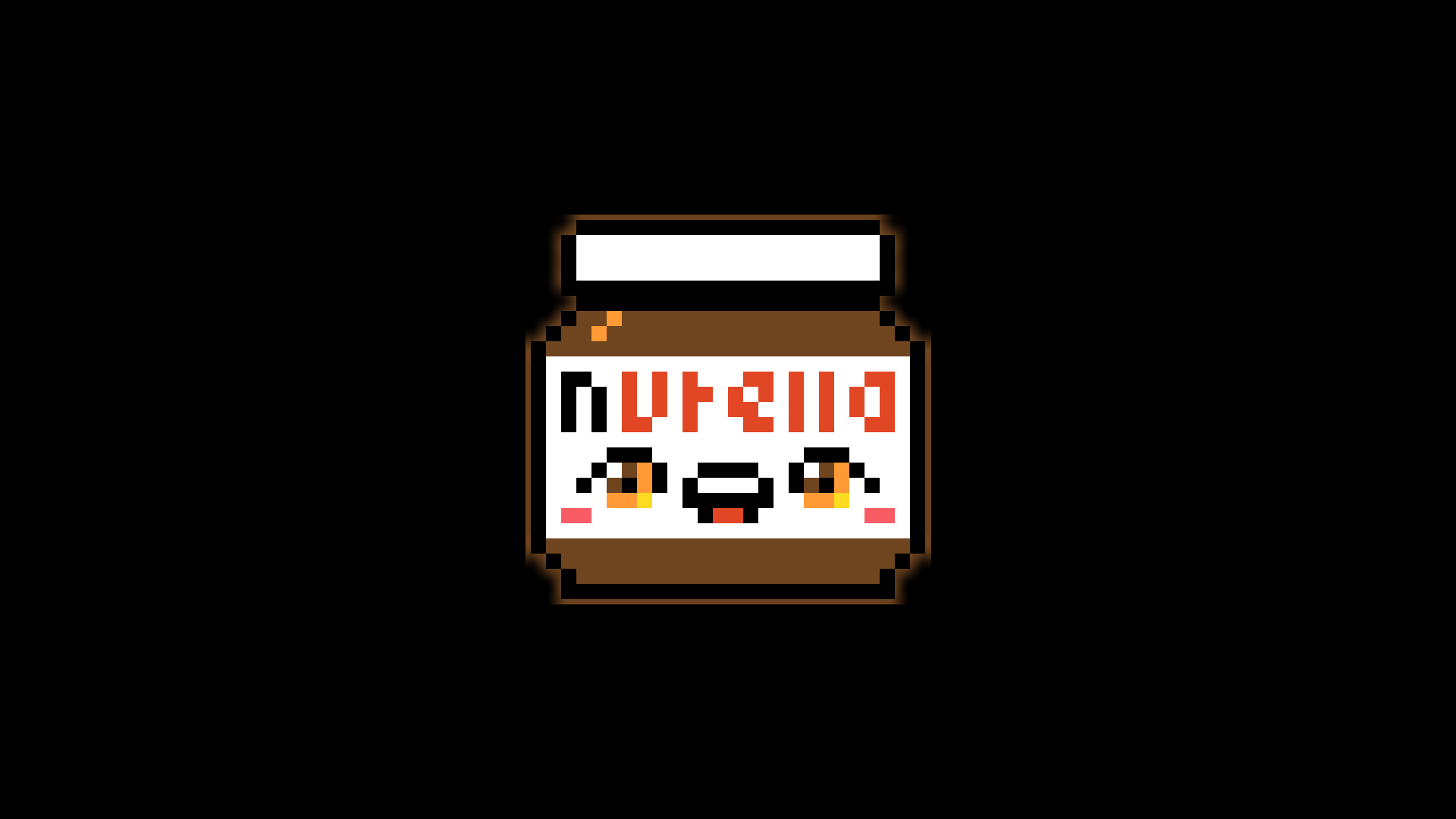 Pixel Art Pixels Nutella Simple Food Minimalism Simple Background Black Background 1920x1080