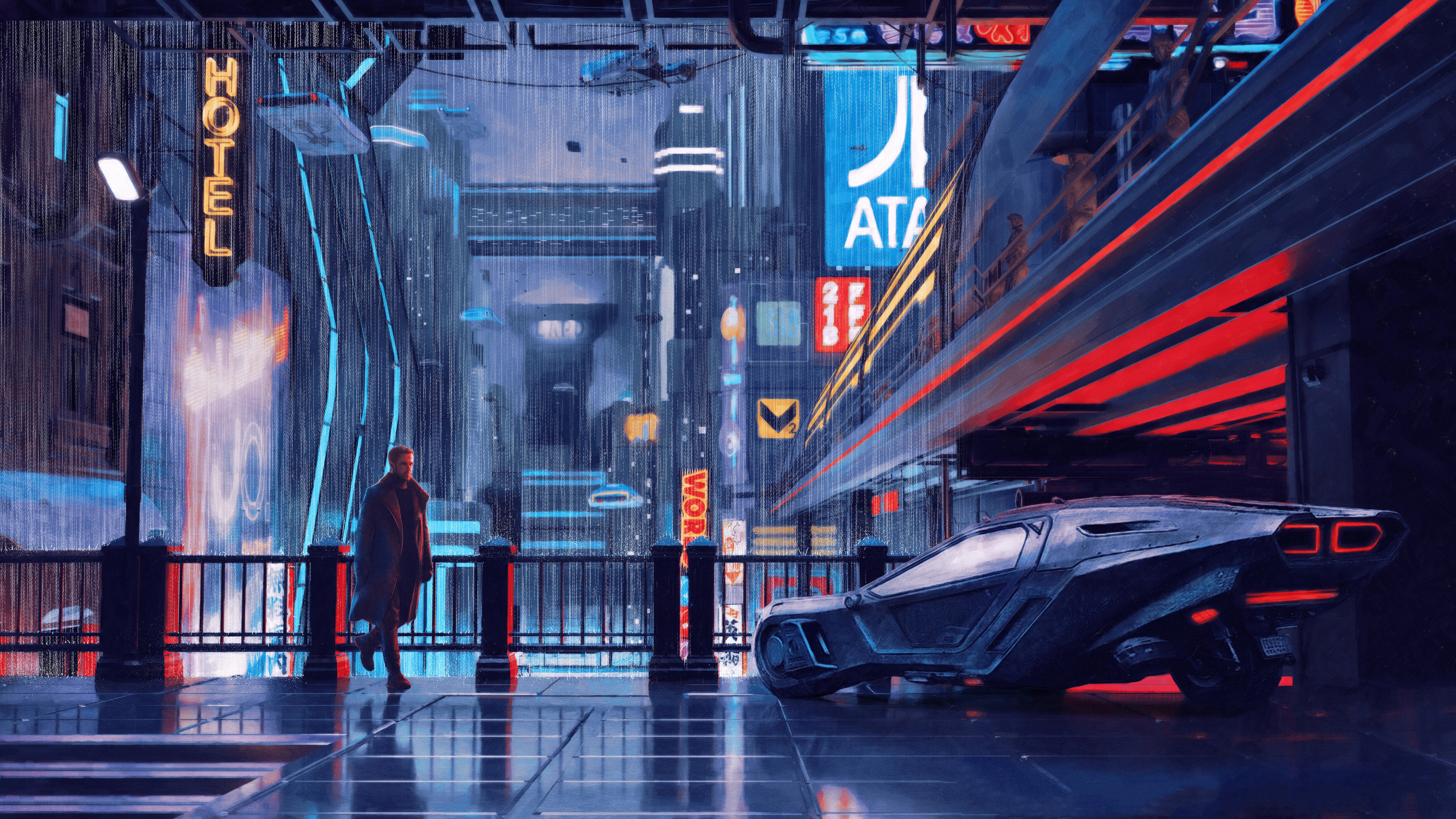 Blade Runner Blade Runner 2049 Science Fiction Retro Science Fiction Cyberpunk Dark Cyberpunk Blue P 3840x2160