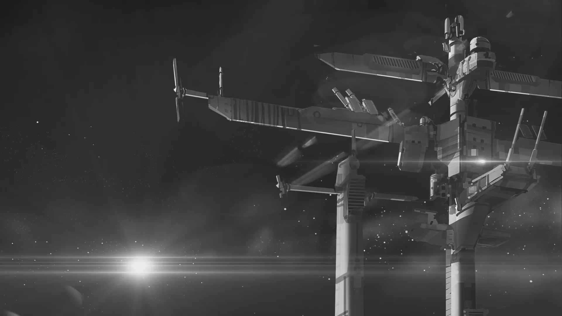 Homeworld PC Gaming Screen Shot Space Station Monochrome Space 1920x1080