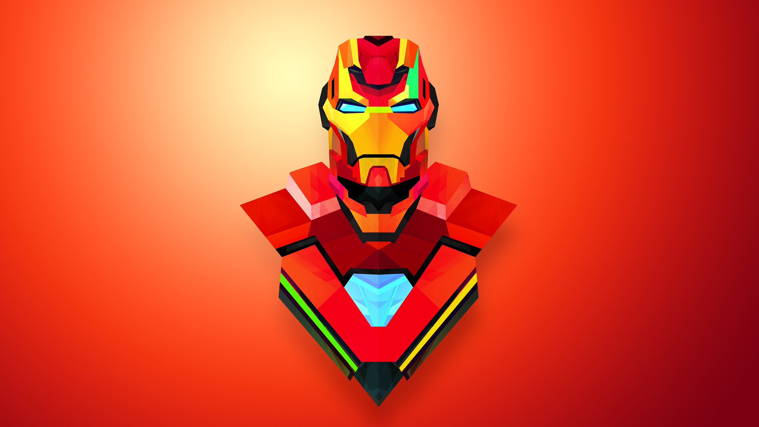 Abstract Justin Maller Iron Man Red Gradient 2560x1440