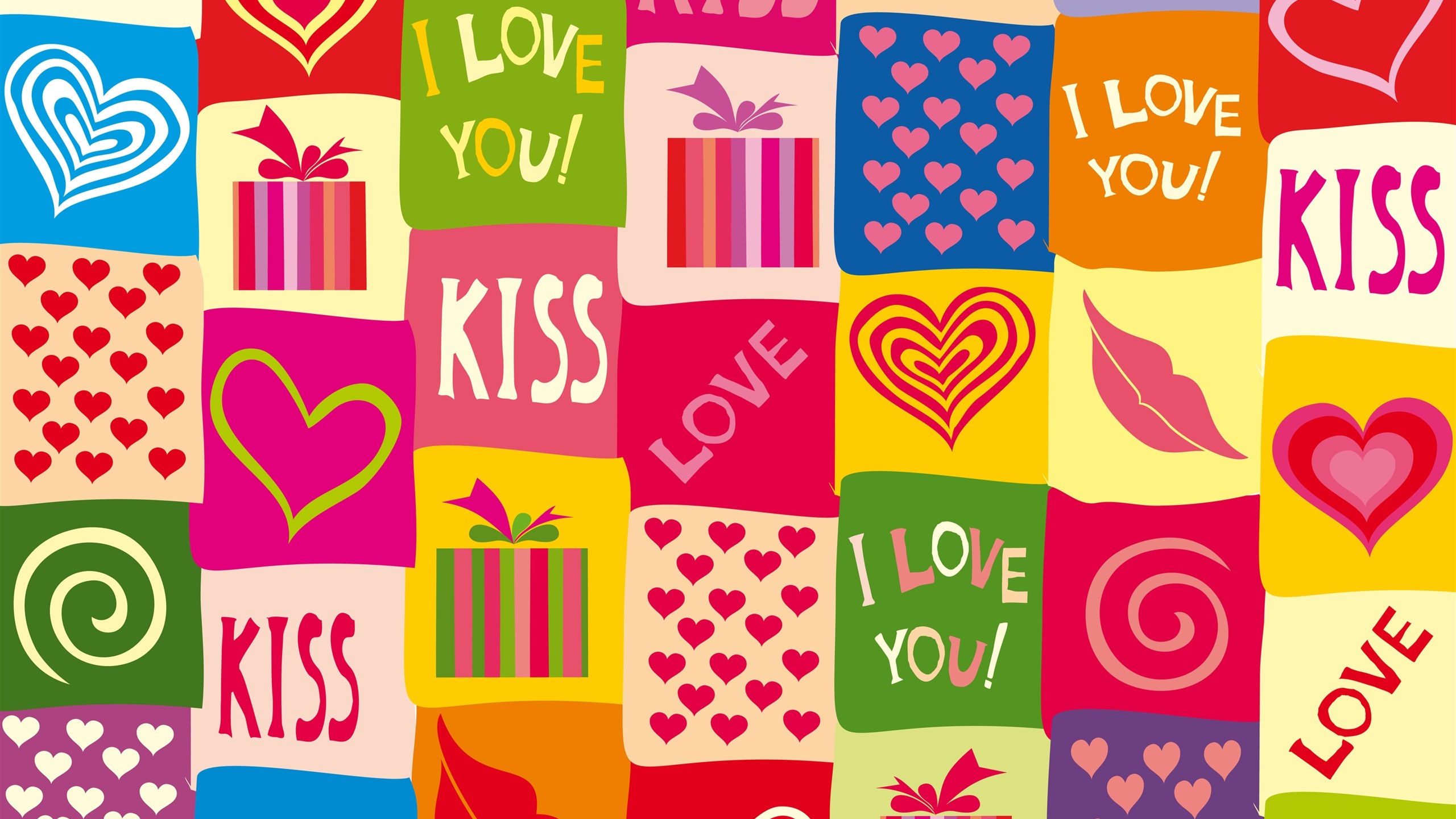 Love Note Kiss Note Colorful 2560x1440