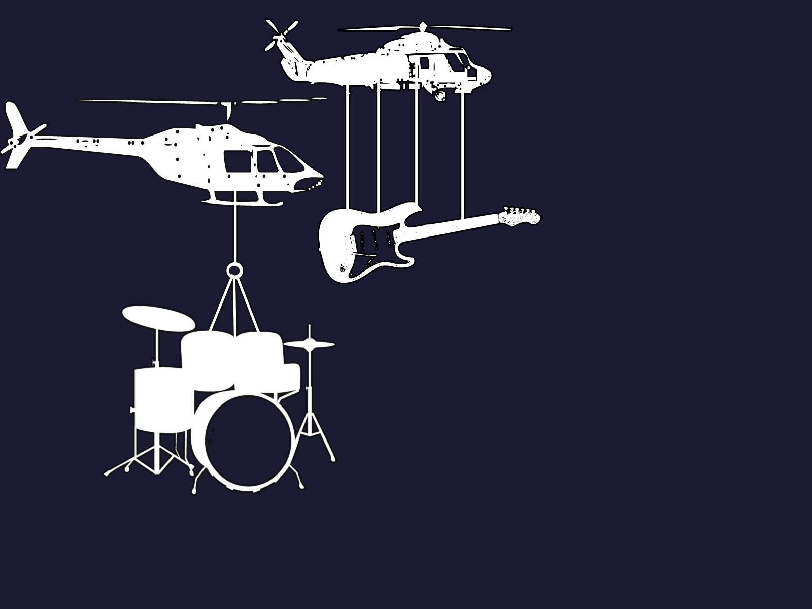 Helicopters Music Guitar Drums Minimalism Humor Airborne 1600x1200