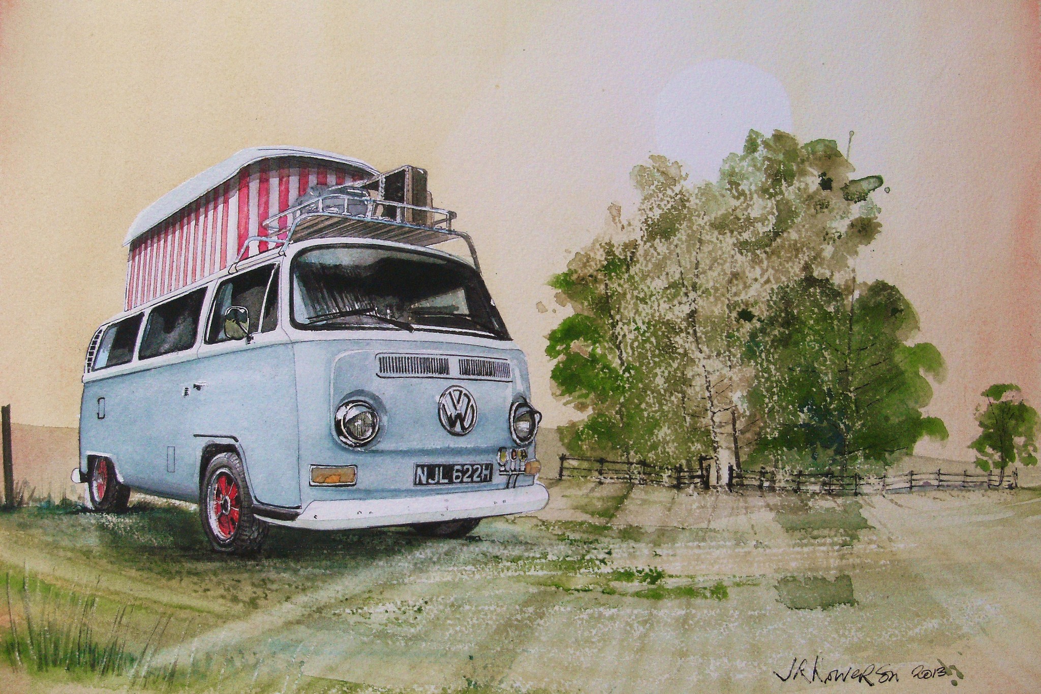 Volkswagen Car Vehicle Artwork Vw Bus 2048x1367