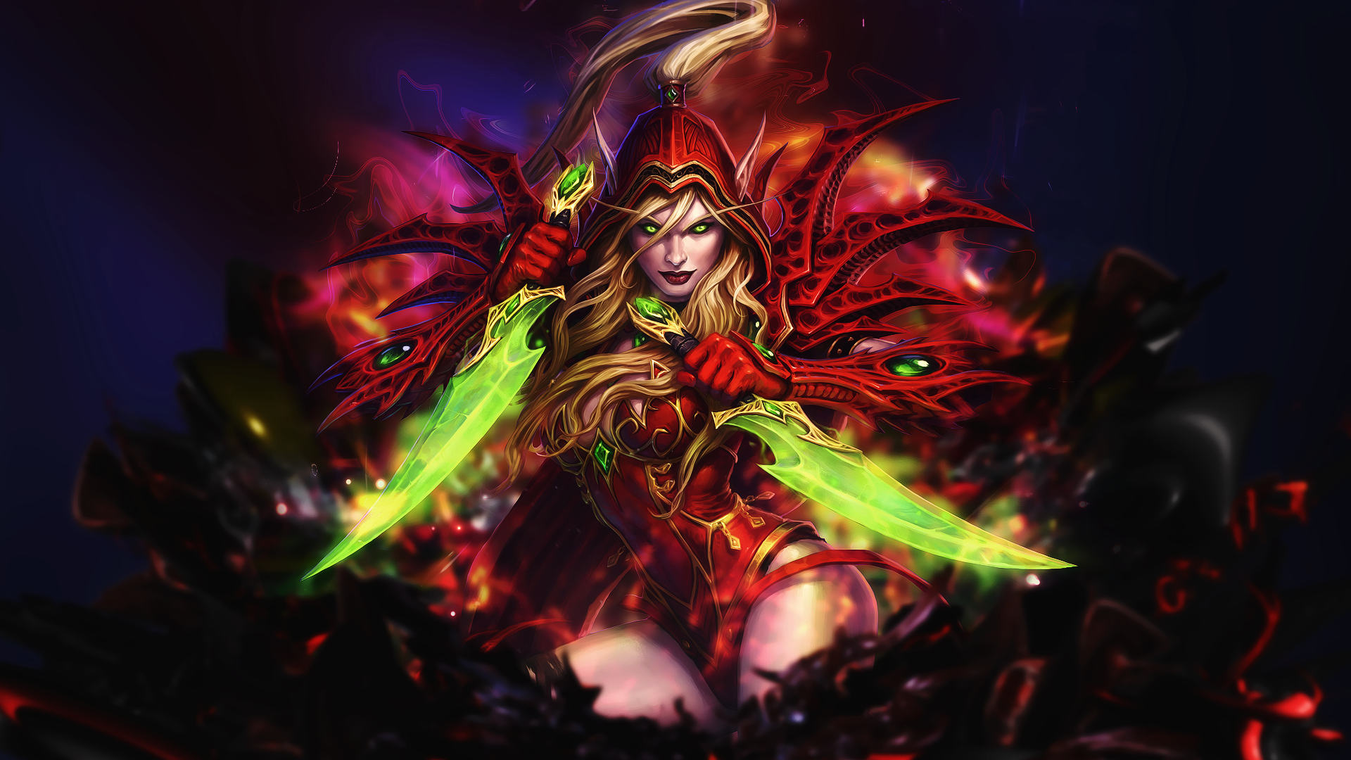 World Of Warcraft Artwork Valeera Sanguinar Blood Elf 1920x1080
