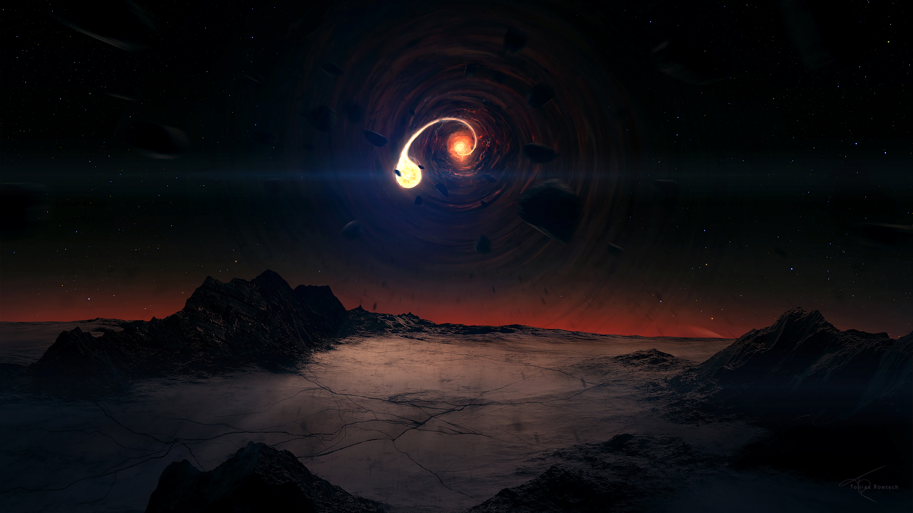 Wormholes Planet Space Space Art Digital Art 3840x2160