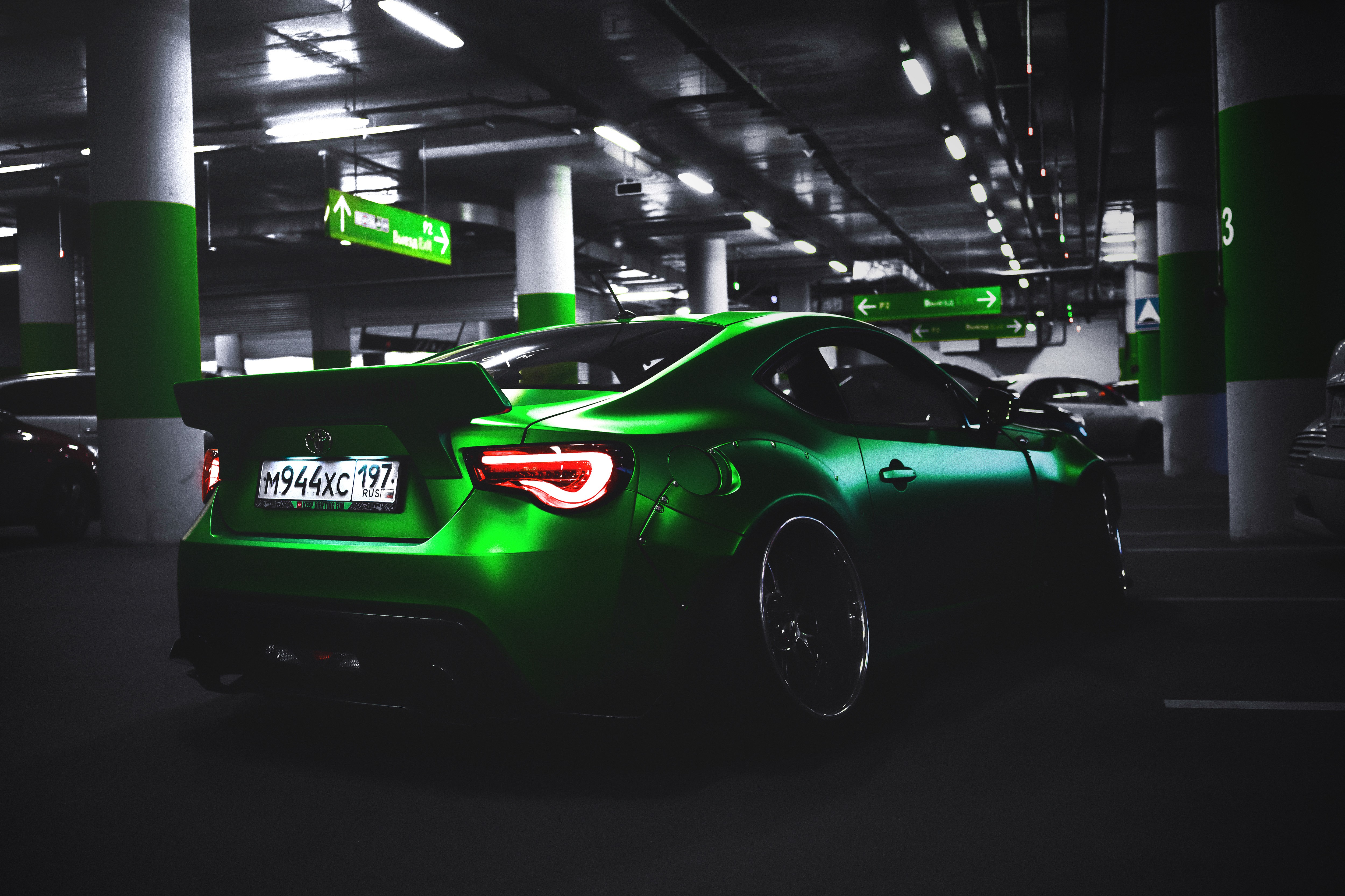 Car Vehicle Toyota Green LB Works Toyota GT86 Negative Camber Toyobaru 5000x3333