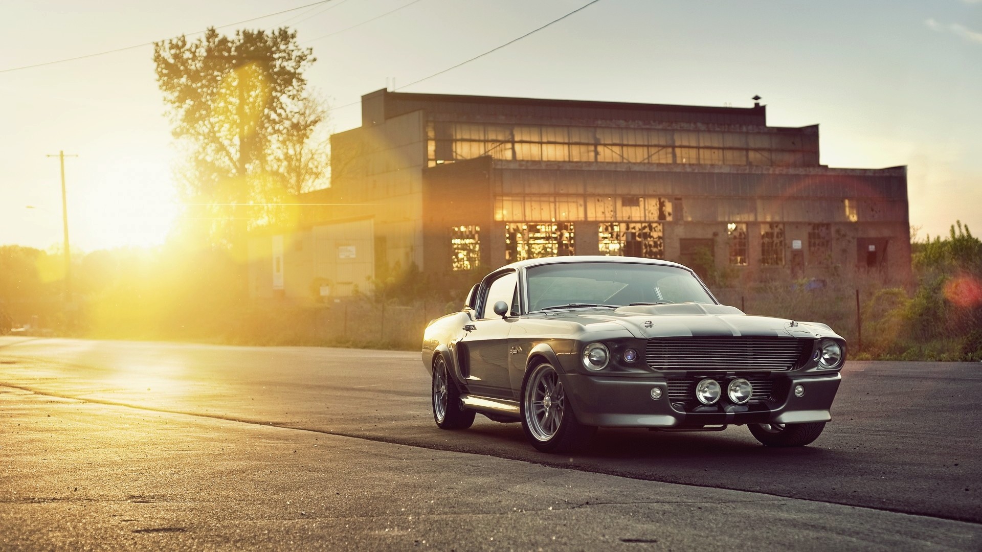 Car Shelby Rims Silver Eleanor Car Ford Mustang Shelby GT500 Eleanor Sun Sunlight Yellow 1920x1080