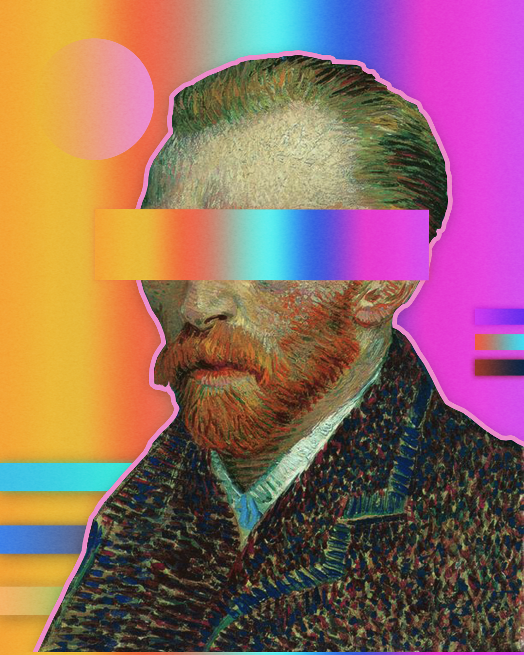 Vincent Van Gogh Collage Simple Futuristic Portrait Gradient Self Portraits Painters 1080x1350
