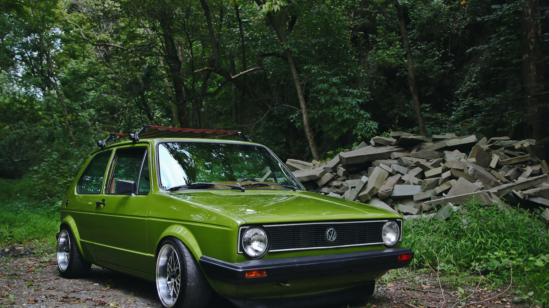 Volkswagen Green Cars Vehicle Car Volkswagen Golf Volkswagen Golf Mk1 1920x1080