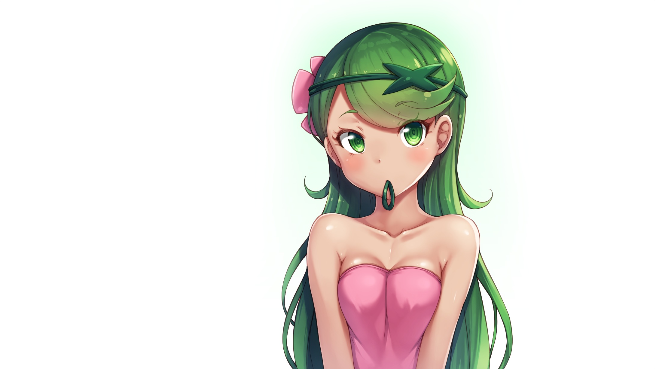 Mallow Mao Mao Pokemon Green Hair Pokemon Video Game Characters Video Game Girls Mouth Pink Dress Ba 2183x1228