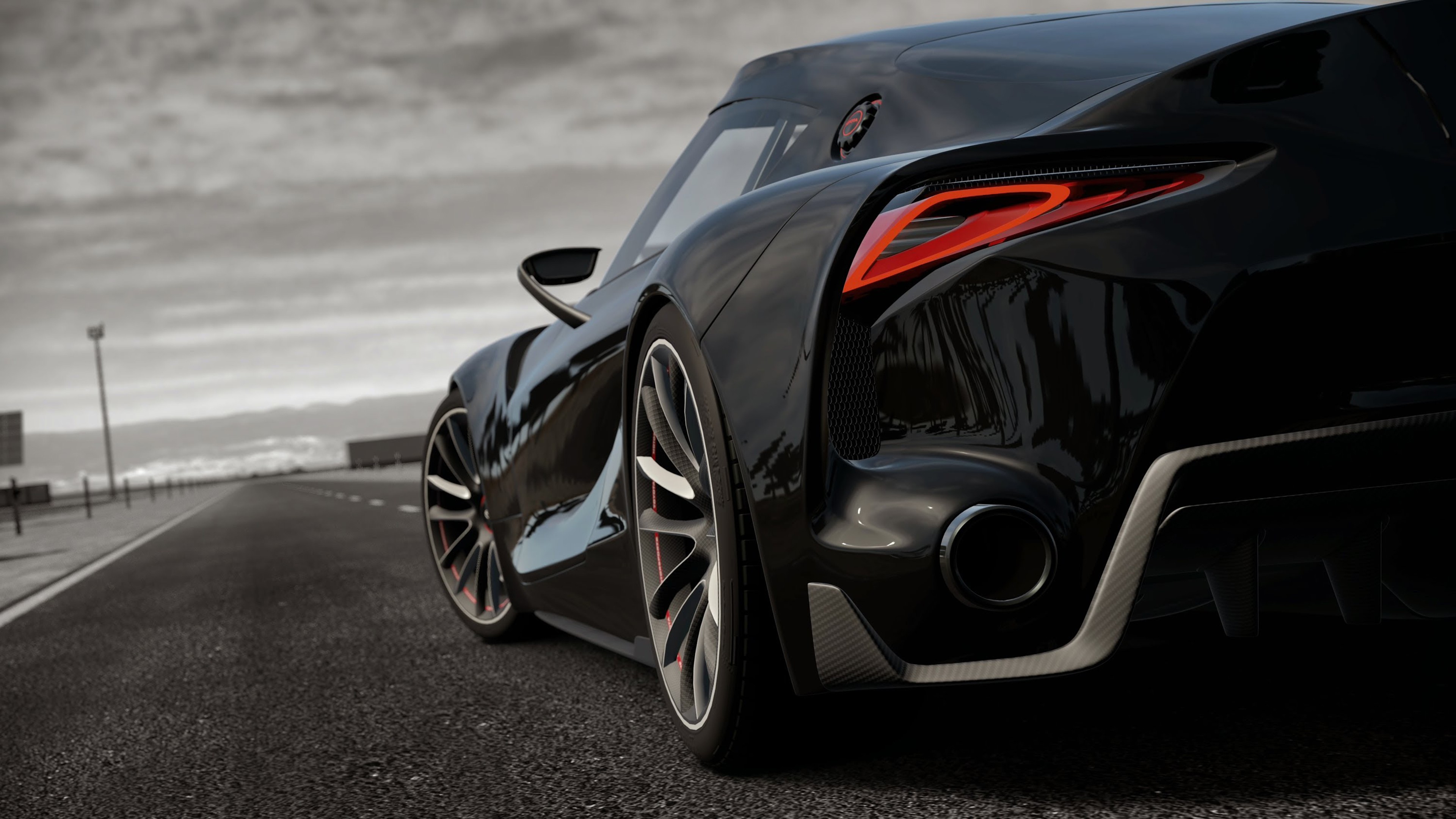 Toyota Toyota FT 1 Car Closeup Black Cars Street 3840x2160