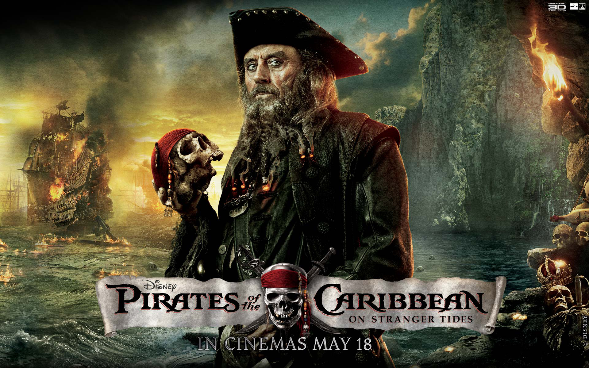 Blackbeard Pirates Of The Caribbean Ian McShane 1920x1200