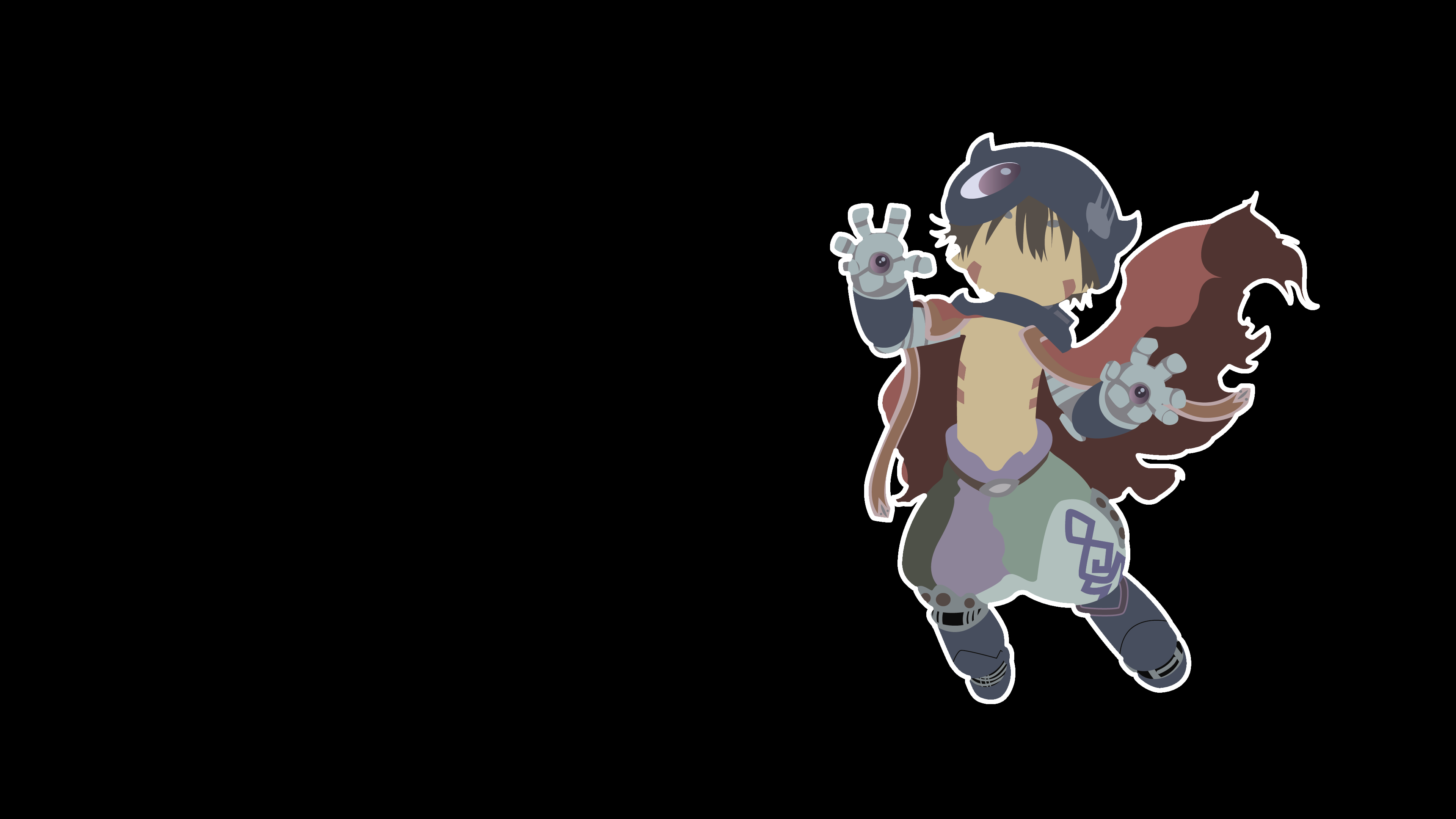 Anime Made In Abyss Edit Regu Made In Abyss Minimalism Vector Dark Background 3840x2160