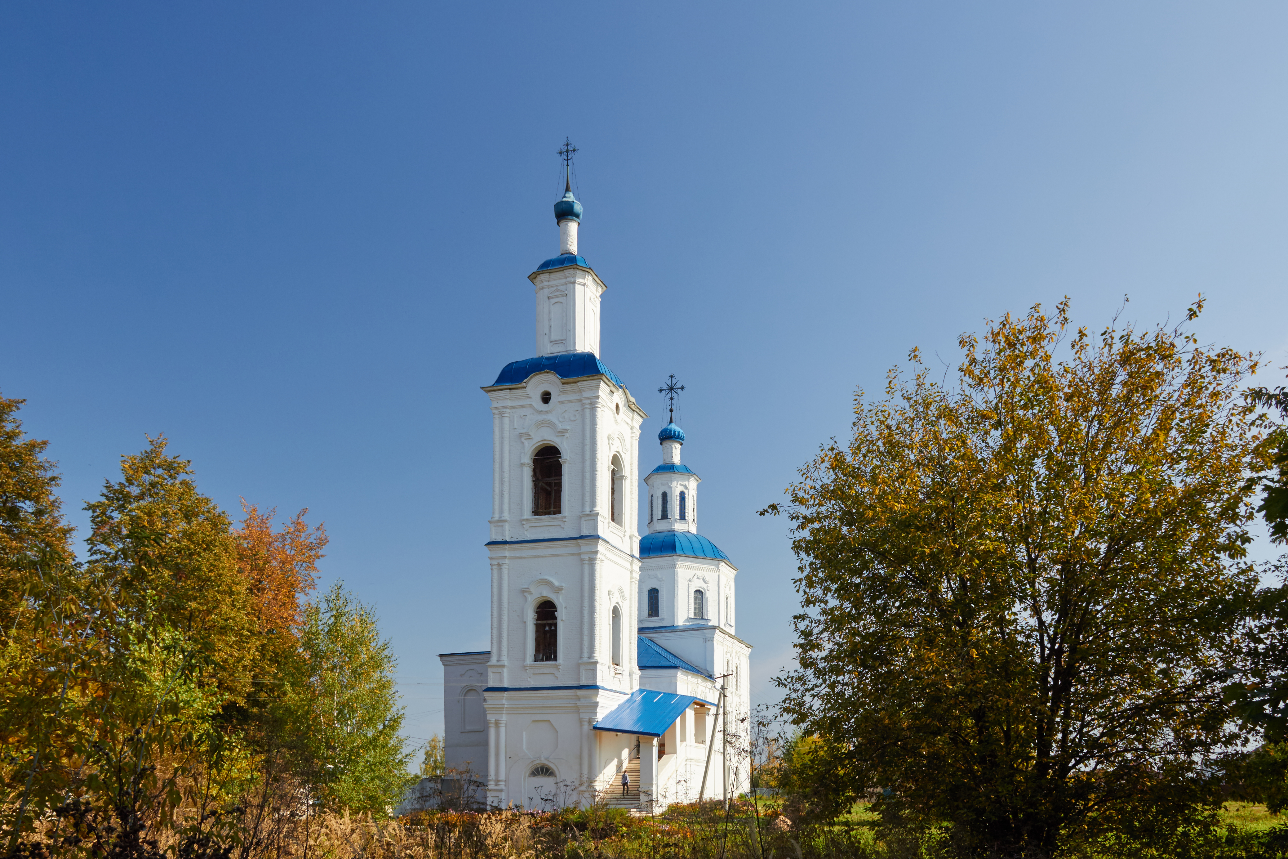 Church Orthodox Tower Trees 4154x2769