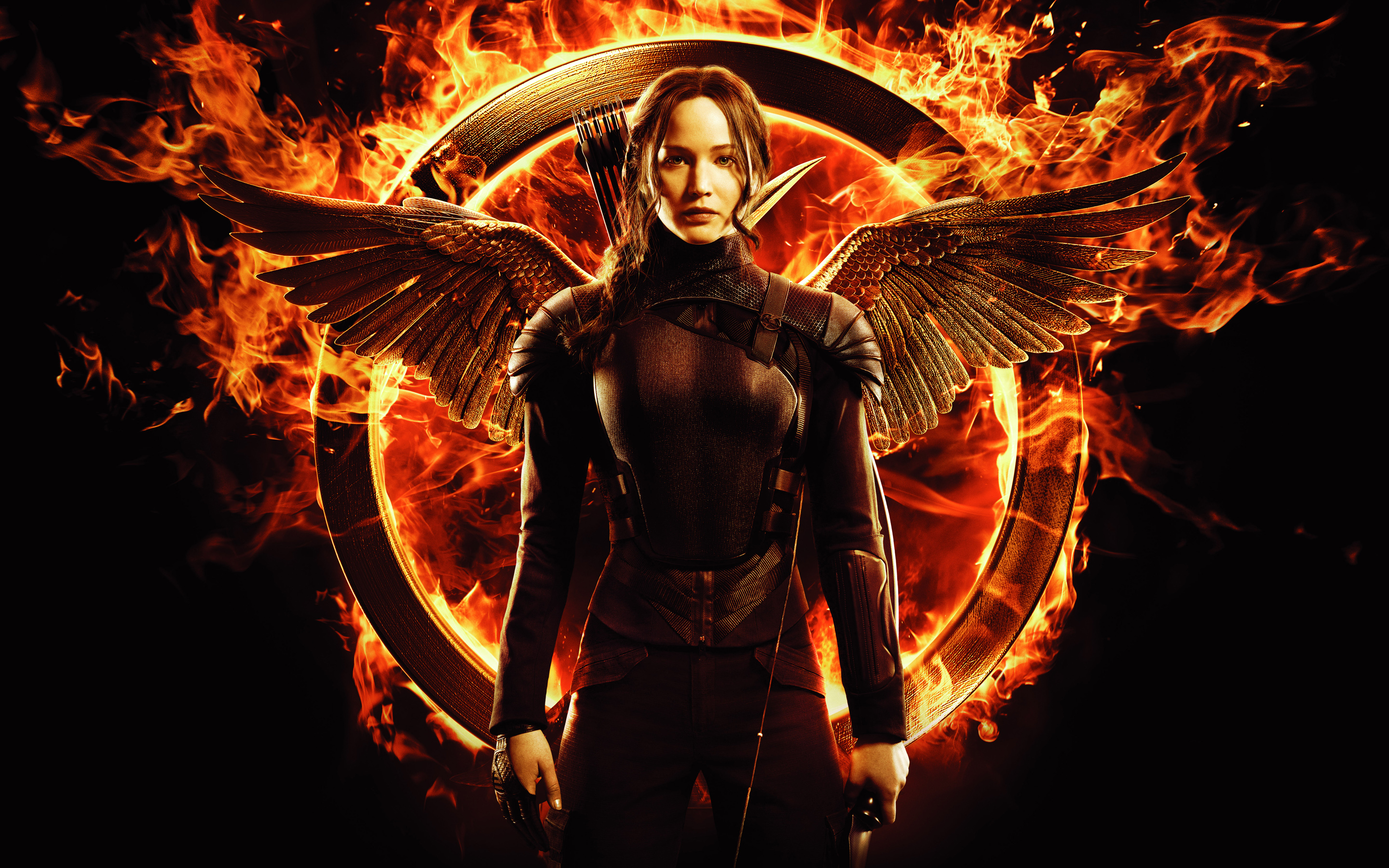 The Hunger Games Mockingjay Part 1 Jennifer Lawrence Fire Katniss Everdeen 2880x1800
