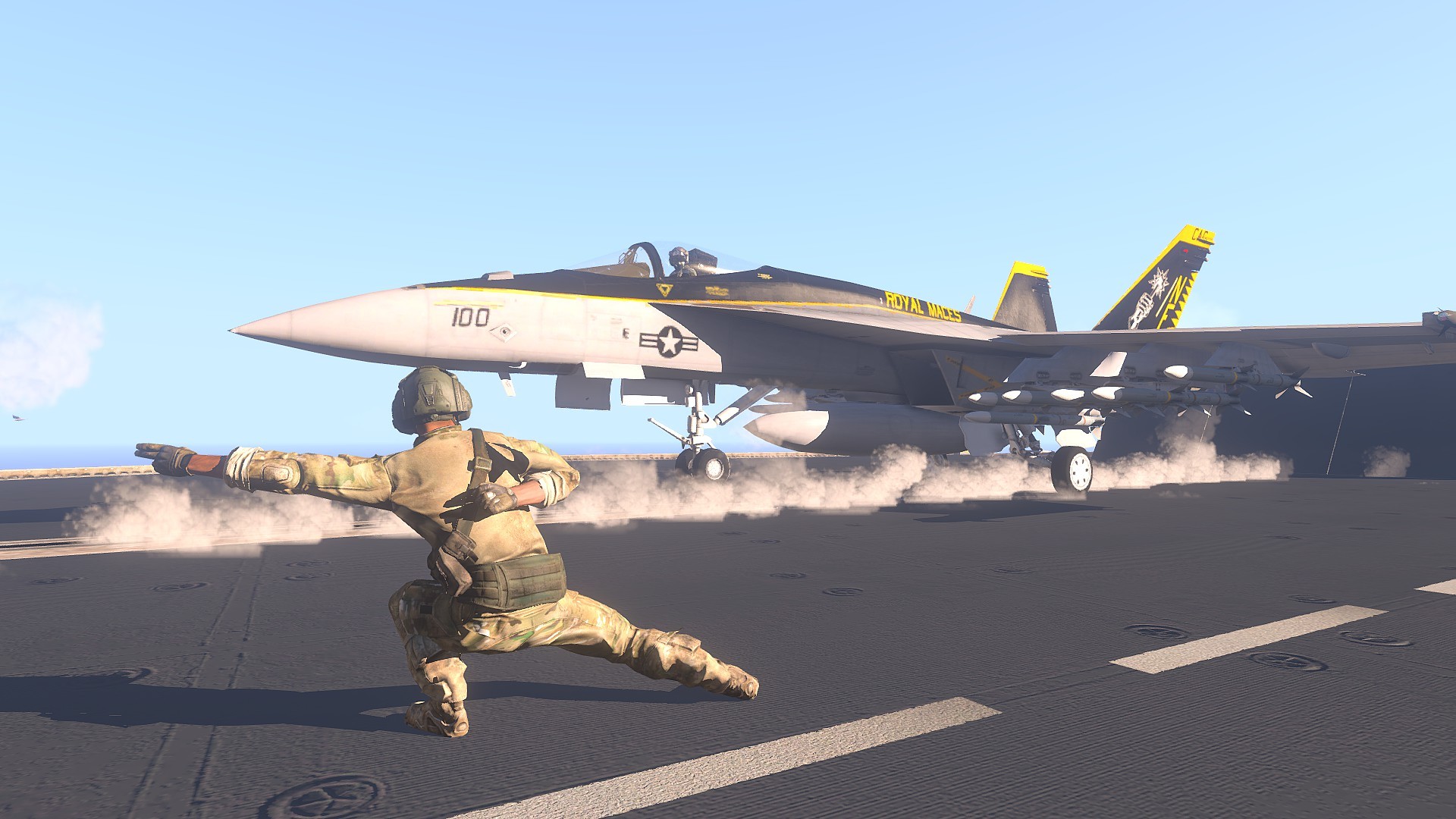 FA 18 Hornet Arma 3 Aircraft Carrier Jet Fighter AiM 9 Sidewinder AiM 120 AMRAAM 1920x1080