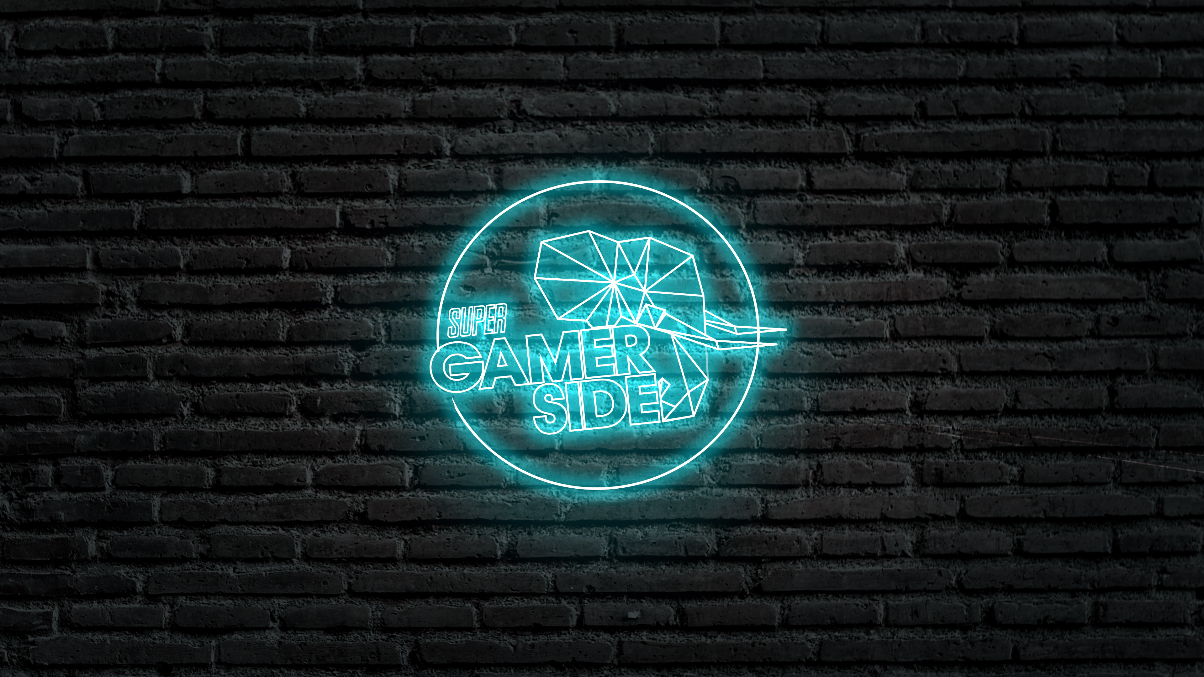 Gamerside Podcast Video Games Neon Glow Cyan 3840x2160