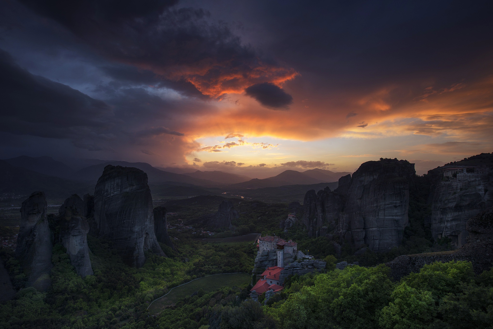 Sky Sunlight Kalampaka Greece Landscape Nature Meteora 2048x1367