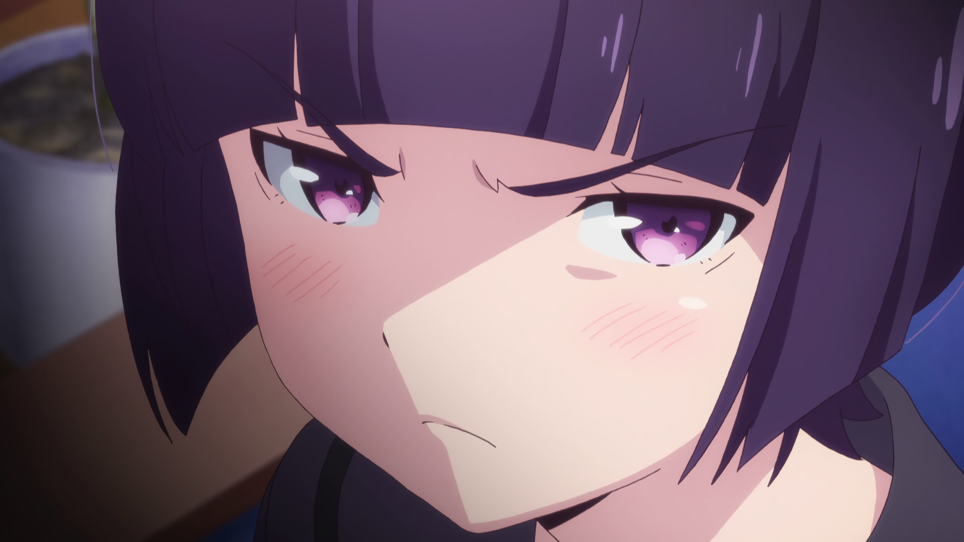 Eromanga Sensei Senju Muramasa Purple Eyes Angry Face Purple Hair Anime Girls Anime 3072x1728