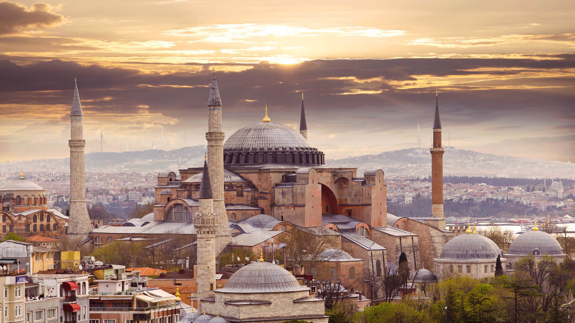 Hagia Sophia City Istanbul Turkey Architecture 1920x1080