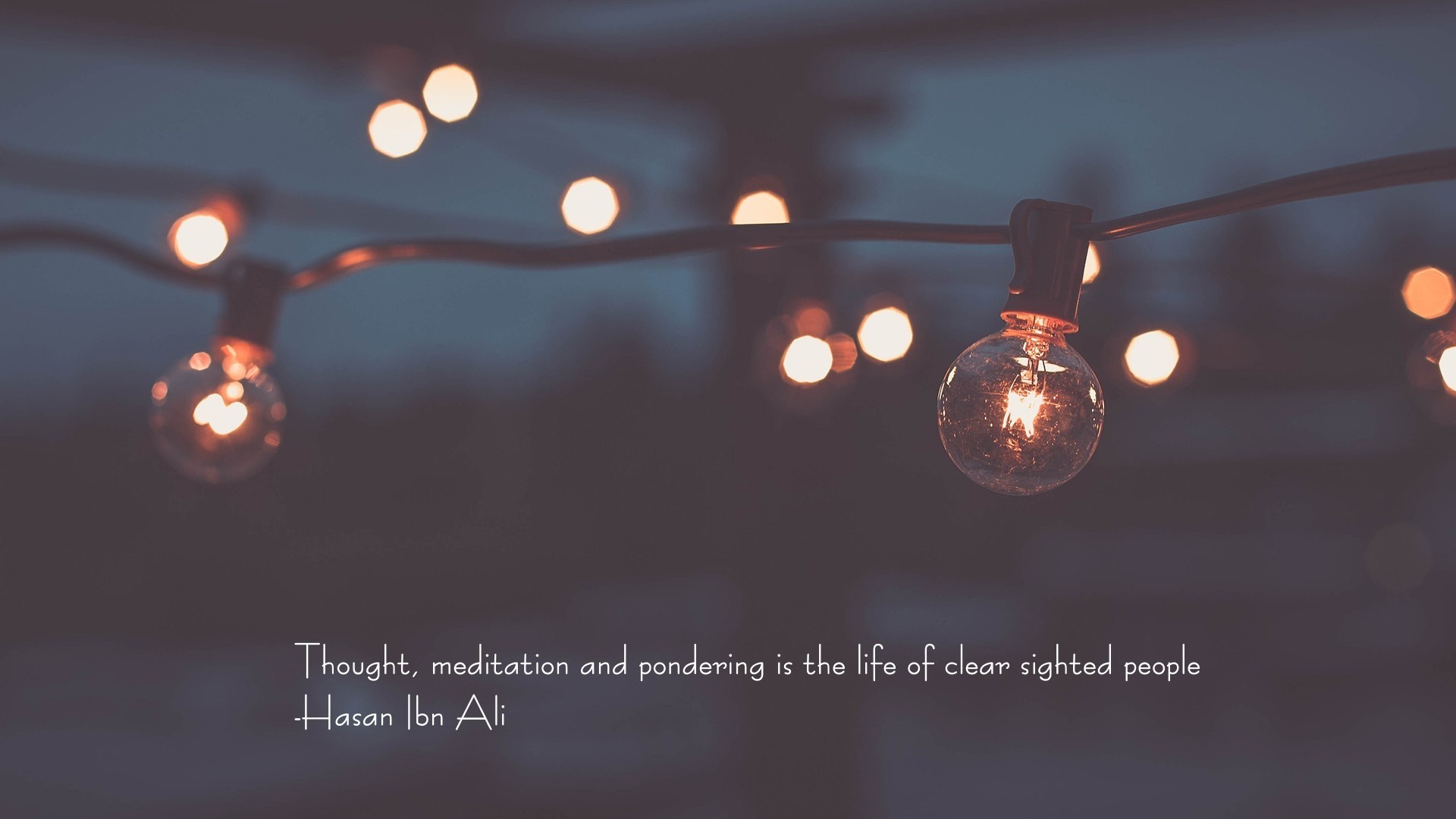 Islam Imam Quote Lights Wire Depth Of Field 1920x1080