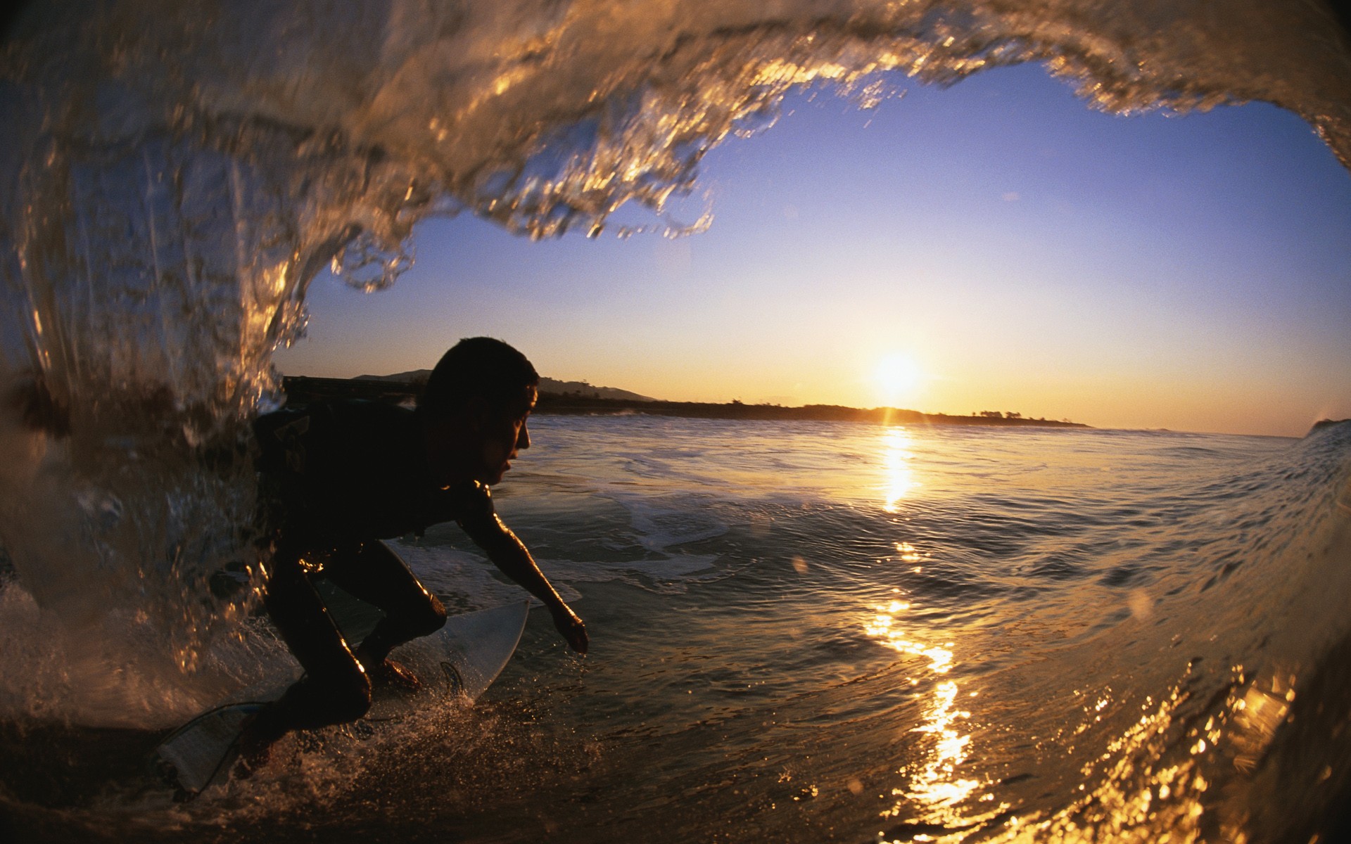 Sea Surfing Surfers Coast Sunlight 1920x1200