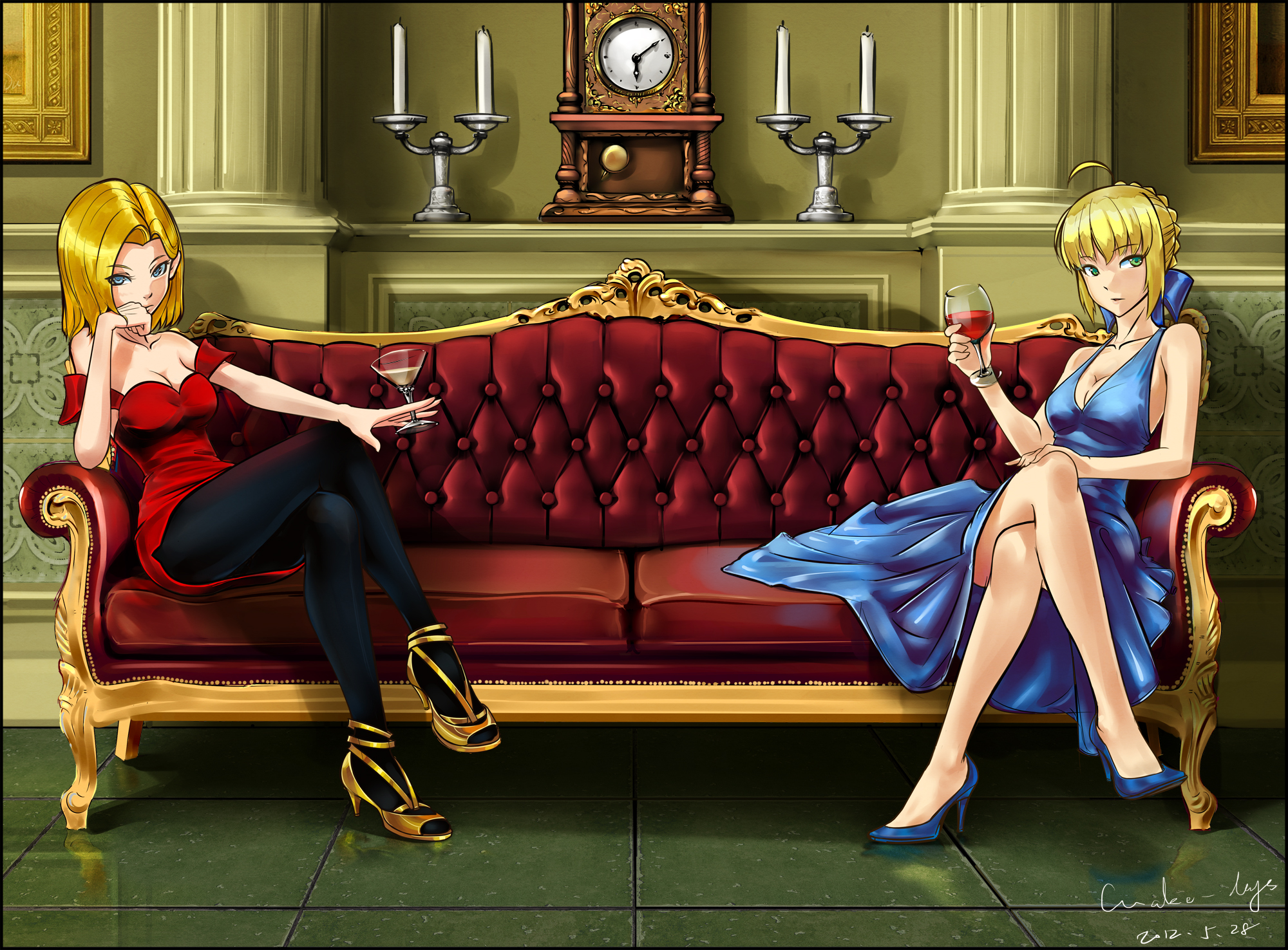 Saber Fate Series Android 18 Dragon Ball Fate Stay Night Dragon Ball Dragon Ball Z 2000x1476