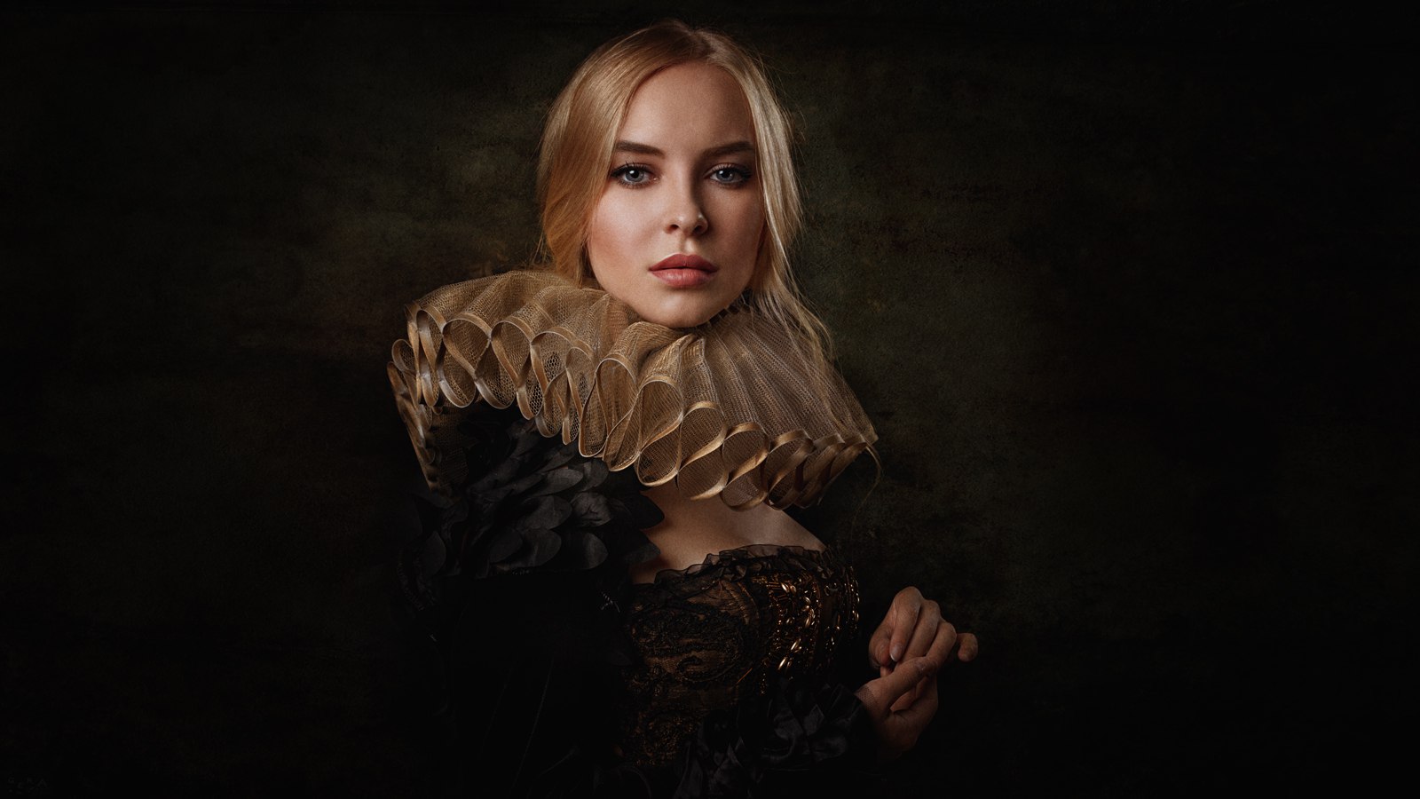 Portrait Dark Blonde Face Women Victoria Pichkurova 1600x900