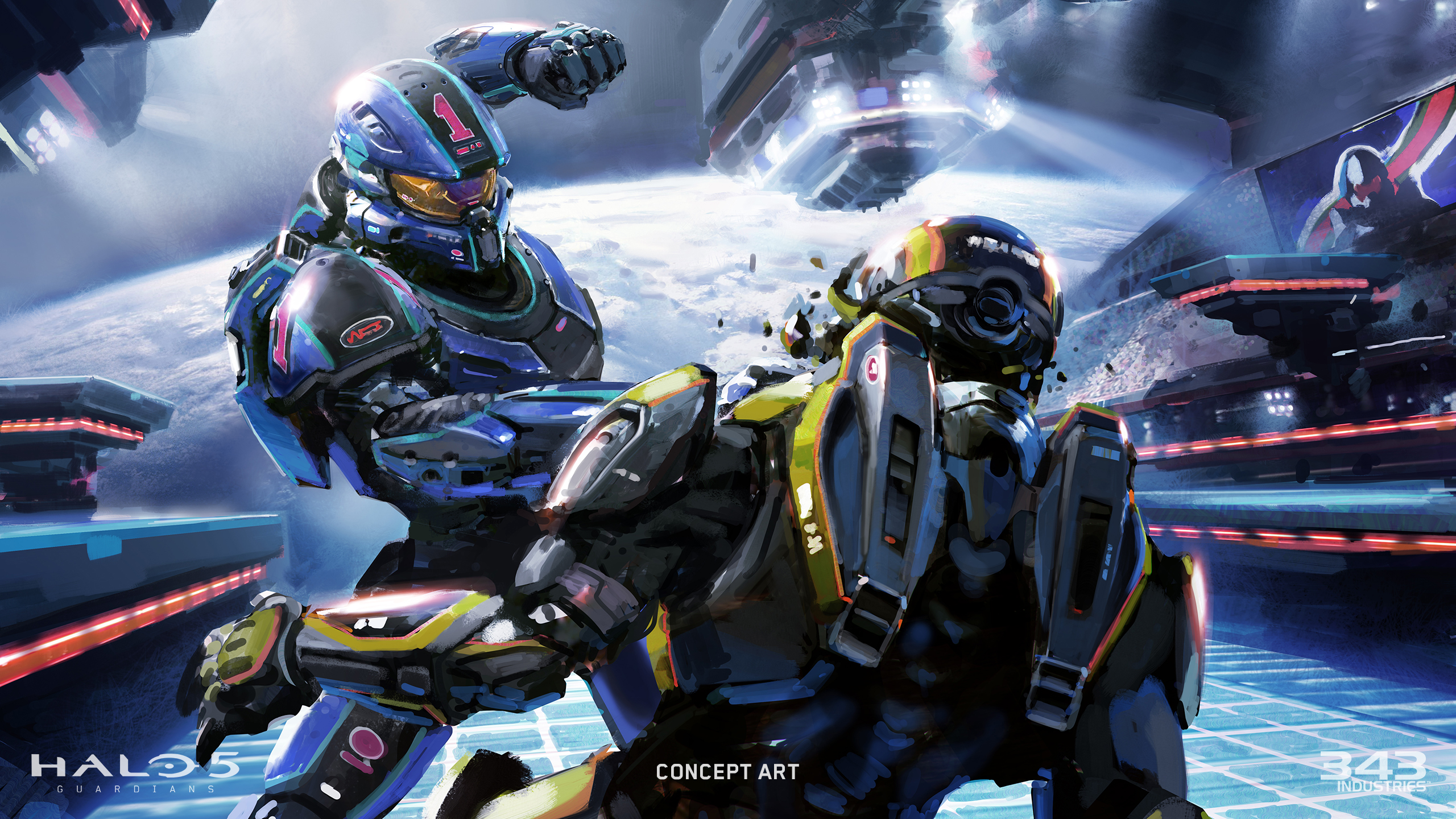 Video Games Halo Futuristic Armor Digital Art Video Game Art Concept Art Spartans Halo Halo 5 Guardi 2560x1440