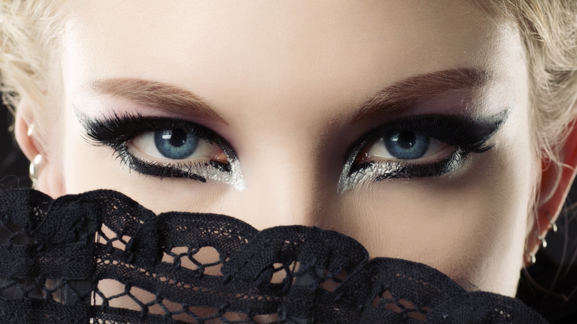Women Blonde Blue Eyes Makeup Face Eyes 1920x1080
