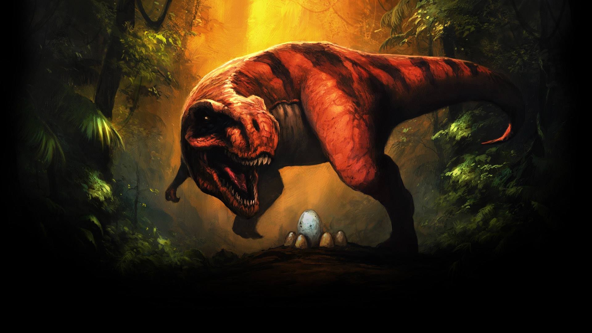 Dinosaurs Fantasy Art Tyrannosaurus Rex Eggs 1920x1080