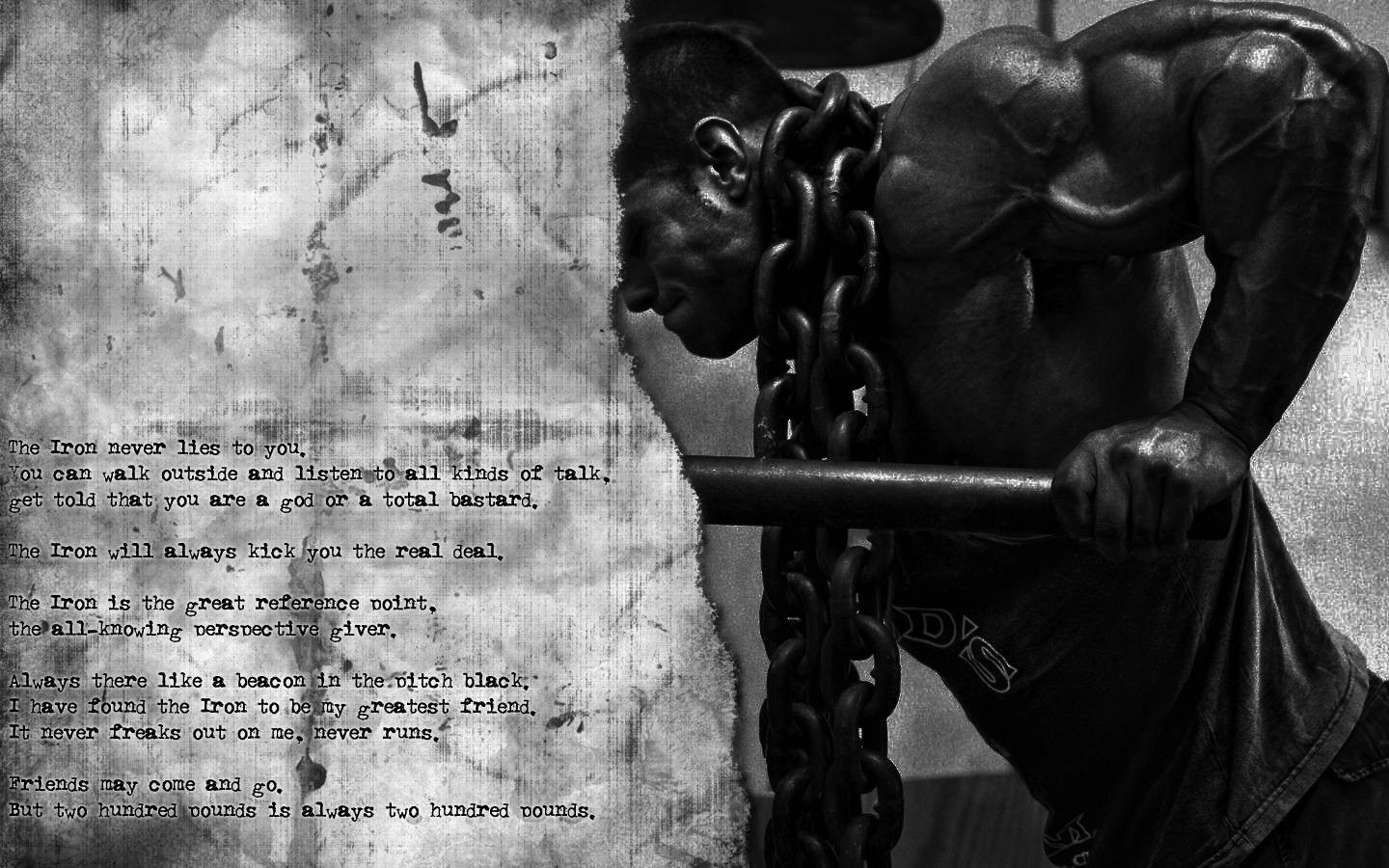 Bodybuilding Working Out Sports Monochrome Quote 1440x900