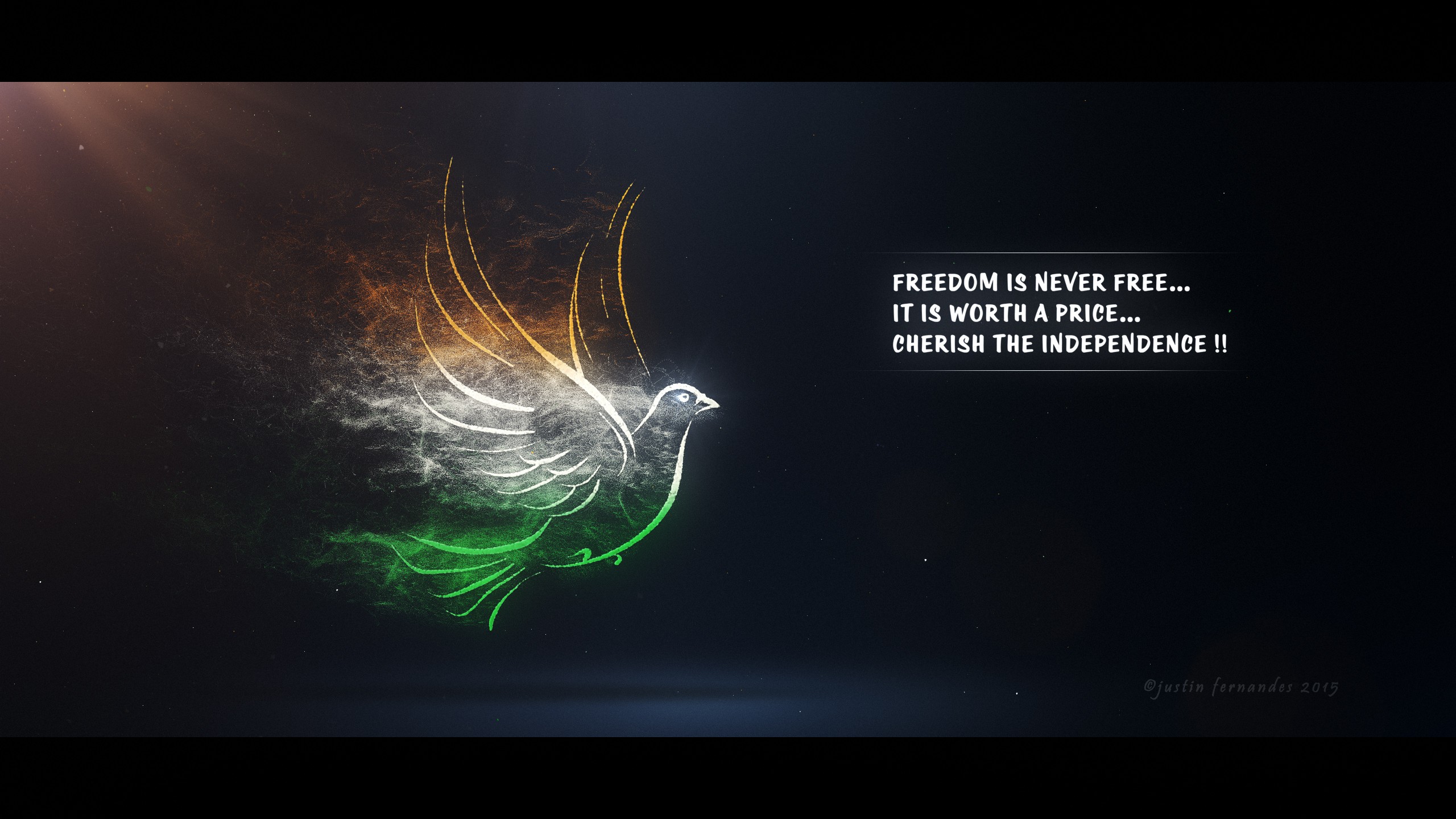 Dove Abstract Peace Birds Text Freedom Flying Quote 2560x1440
