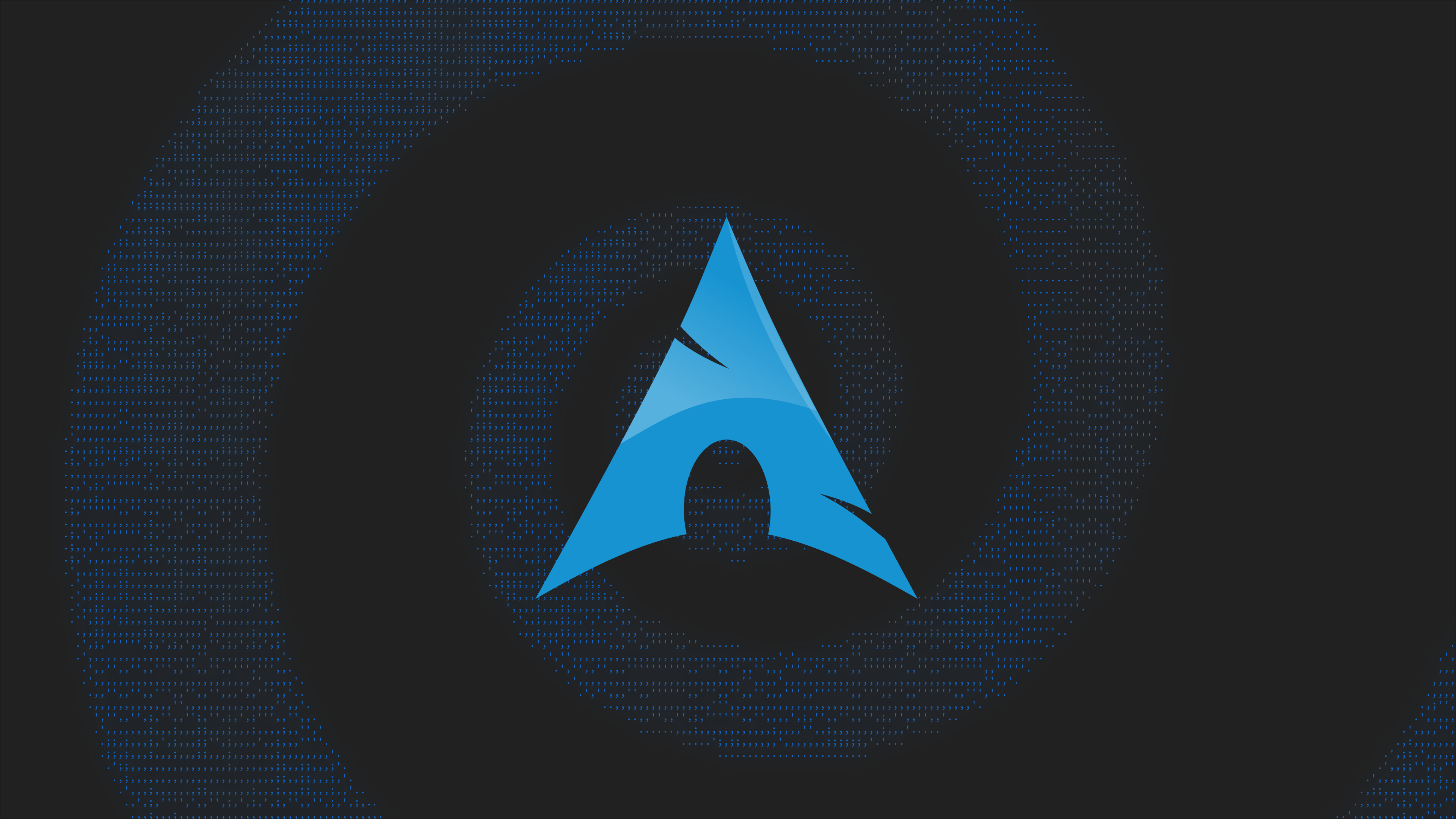 Arch Linux Material Minimal Minimalism ASCii Art Neon Glow Text Material Style Linux 3840x2160