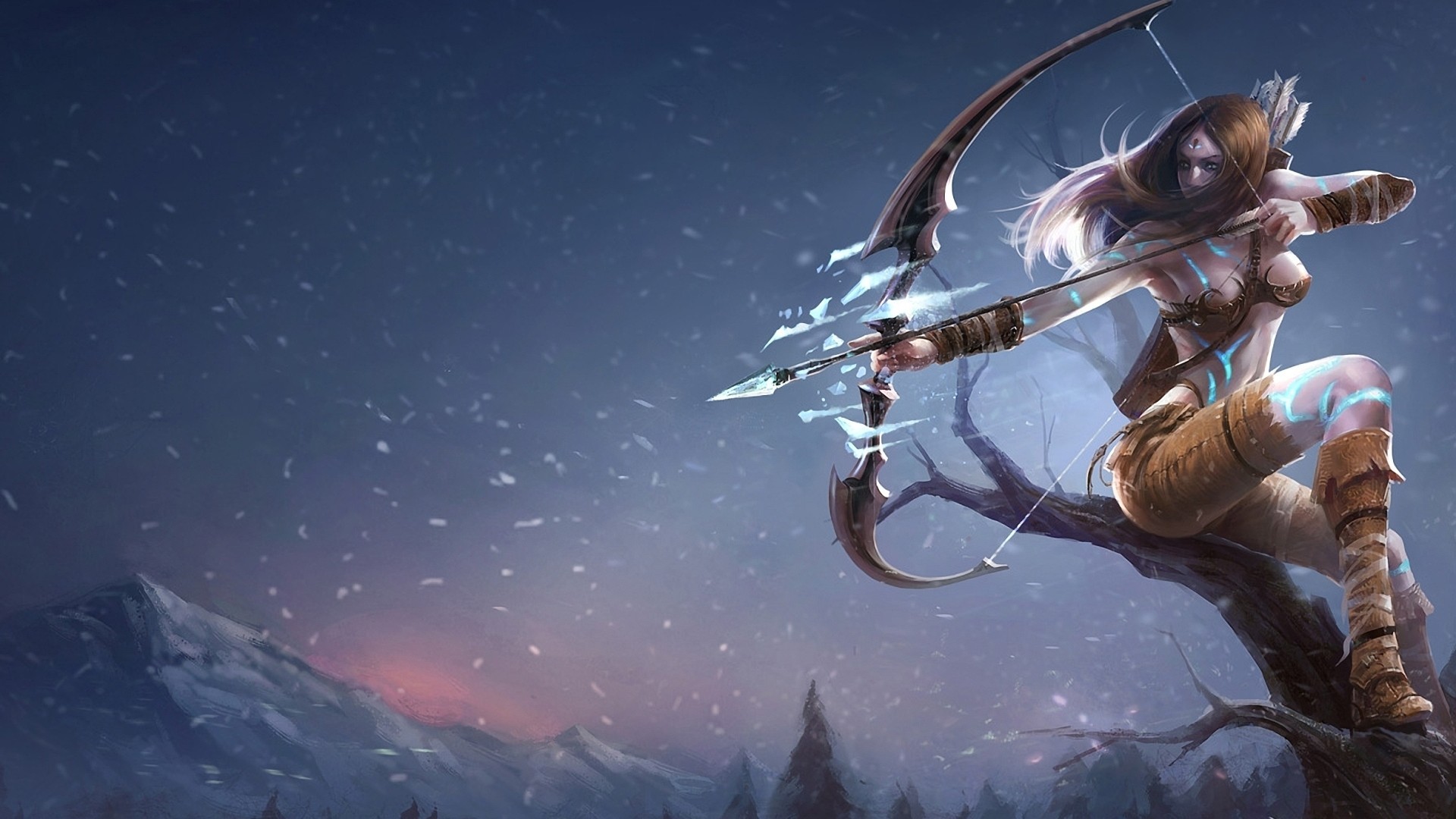 League Of Legends Ashe Archer Artwork Fantasy Art Bow Arrow Arrows Women Video Games 1920x1080