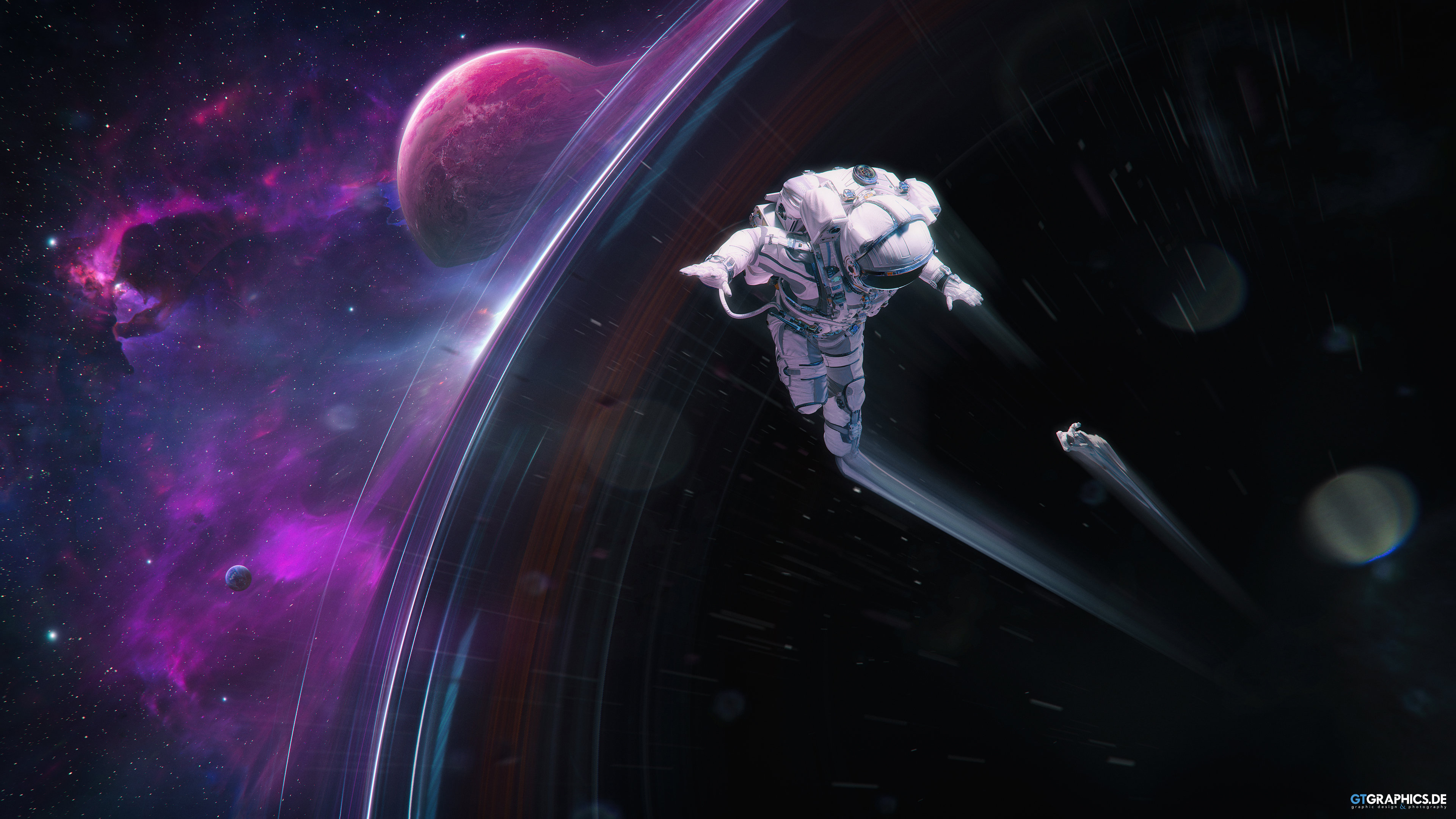 Taenaron Black Holes 3D Space Planet 3840x2160