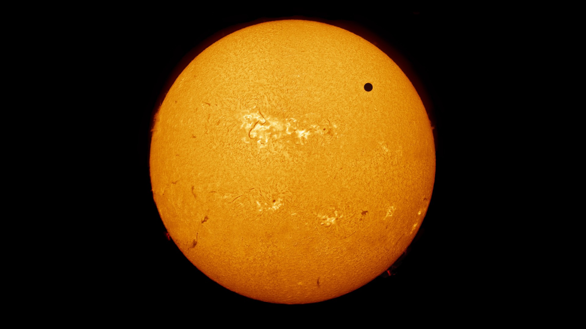 Space Sun Venus Astronomy Orange 1920x1080