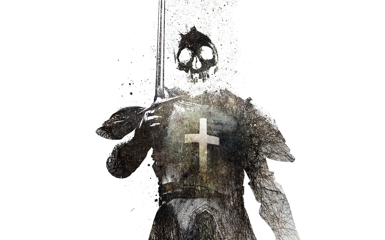 Knight Skull Sword Death Alex Cherry 1280x800