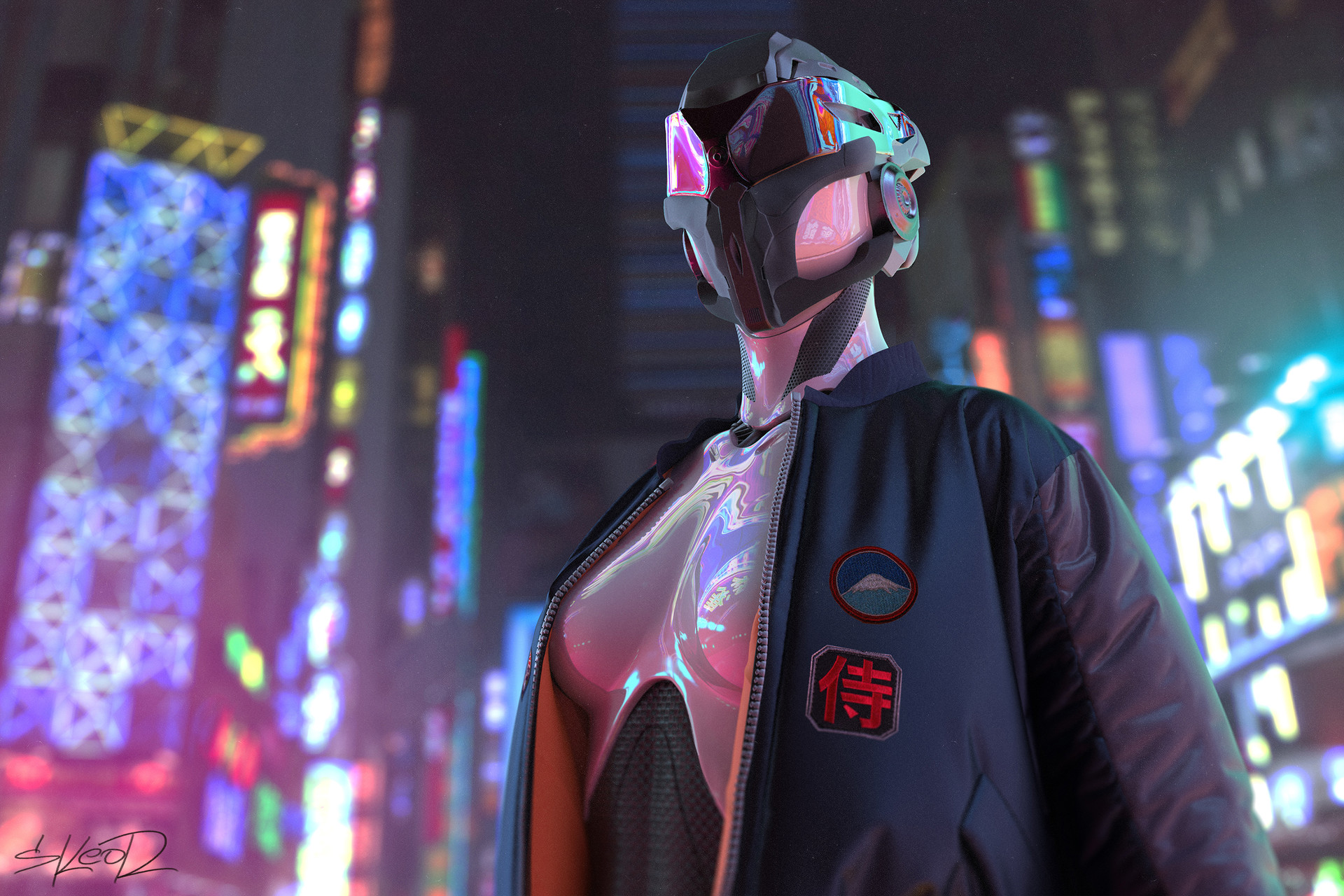 Robot Futuristic Futuristic City Digital Art Cyberpunk Tony Skeor 1920x1280