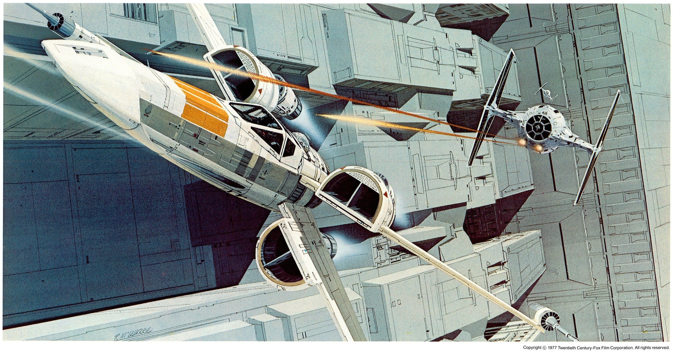 Star Wars Artwork Concept Art TiE Fighter X Wing Death Star Science Fiction Futuristic 2274x1190