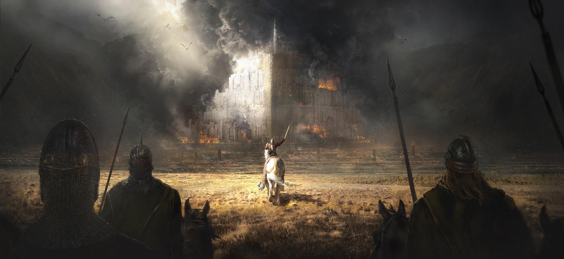 The Lord Of The Rings Minas Tirith Fantasy Art Artwork 1920x882